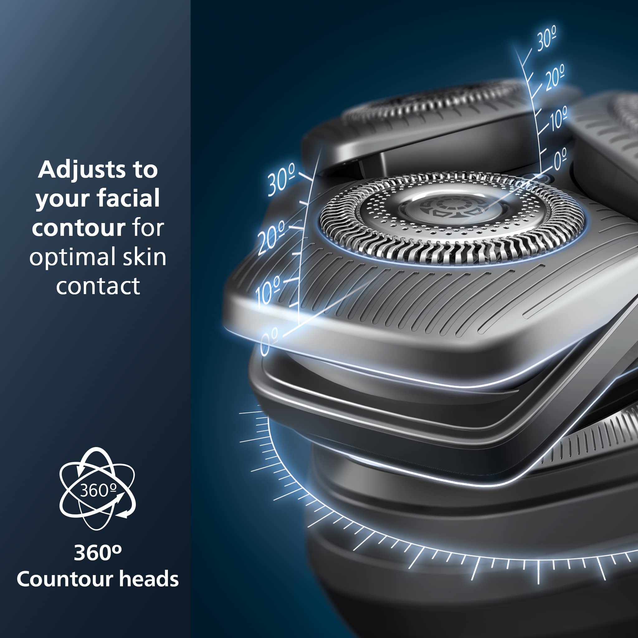 Philips Norelco Electric Shaver 9800, Rotary Shaver With Pressure Sensor, Travel Case, Quick Clean Pod, Pop Up Trimmer And Charg