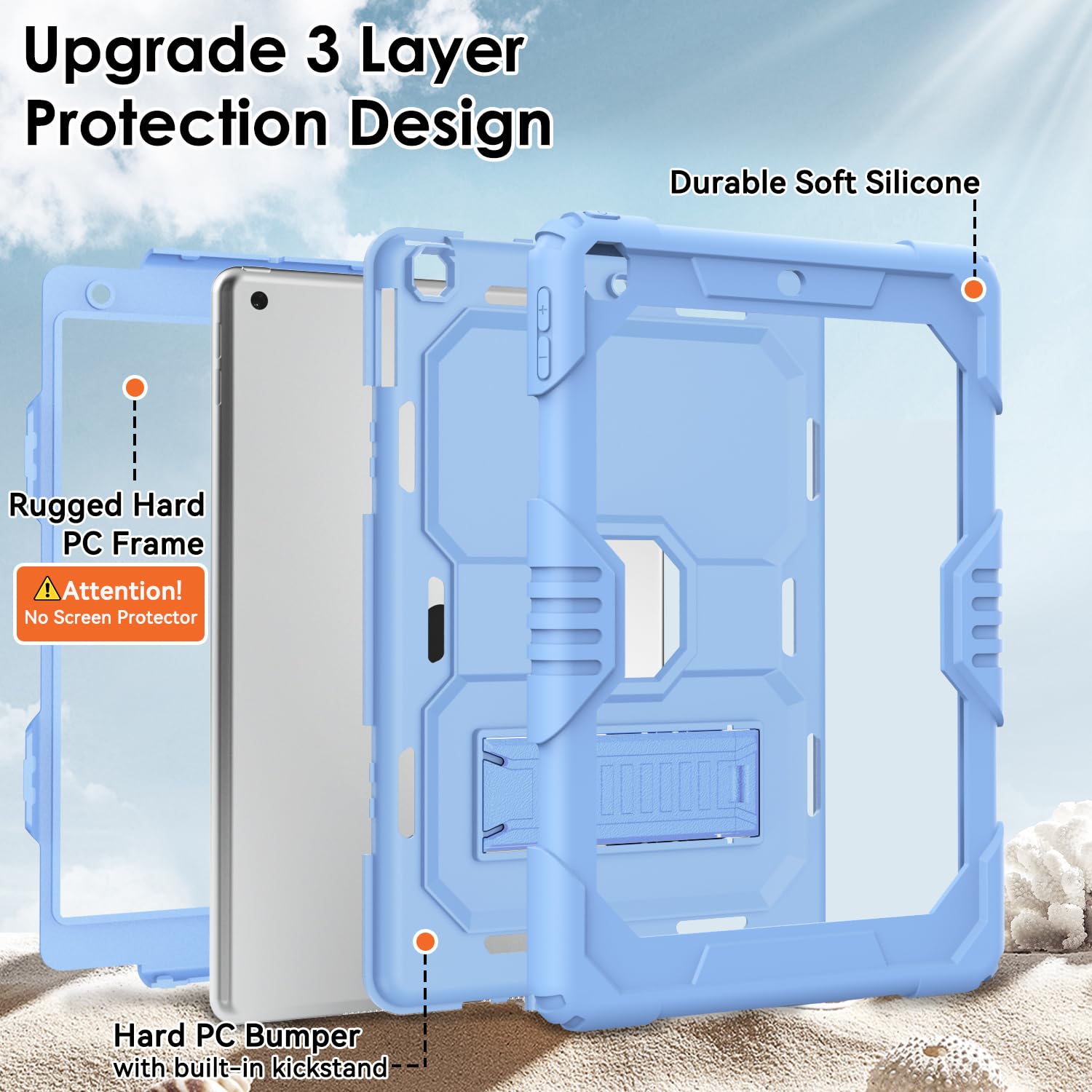 Case For Ipad 9Th/ 8Th/ 7Th Generation Case 10.2 Inch (2021/2020/2019), Heavy Duty Shockproof Rugged Protective Case For Ipad 10