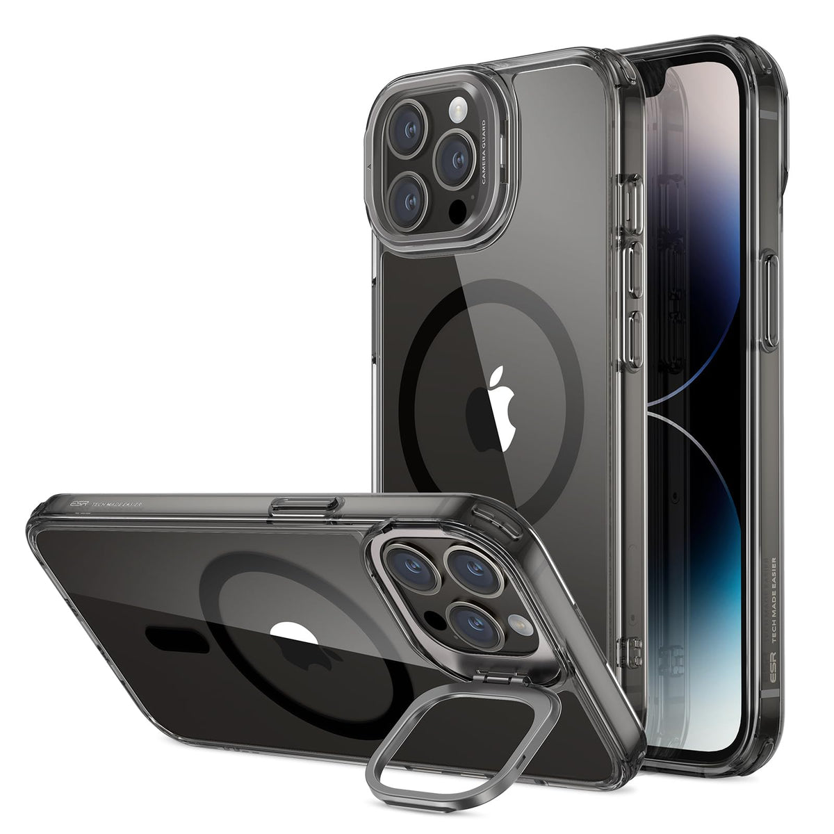 Esr Magnetic Phone Case For Iphone 14 Pro Max, Compatible With Magsafe, Built In Camera Ring Stand, Military Grade Protection, C