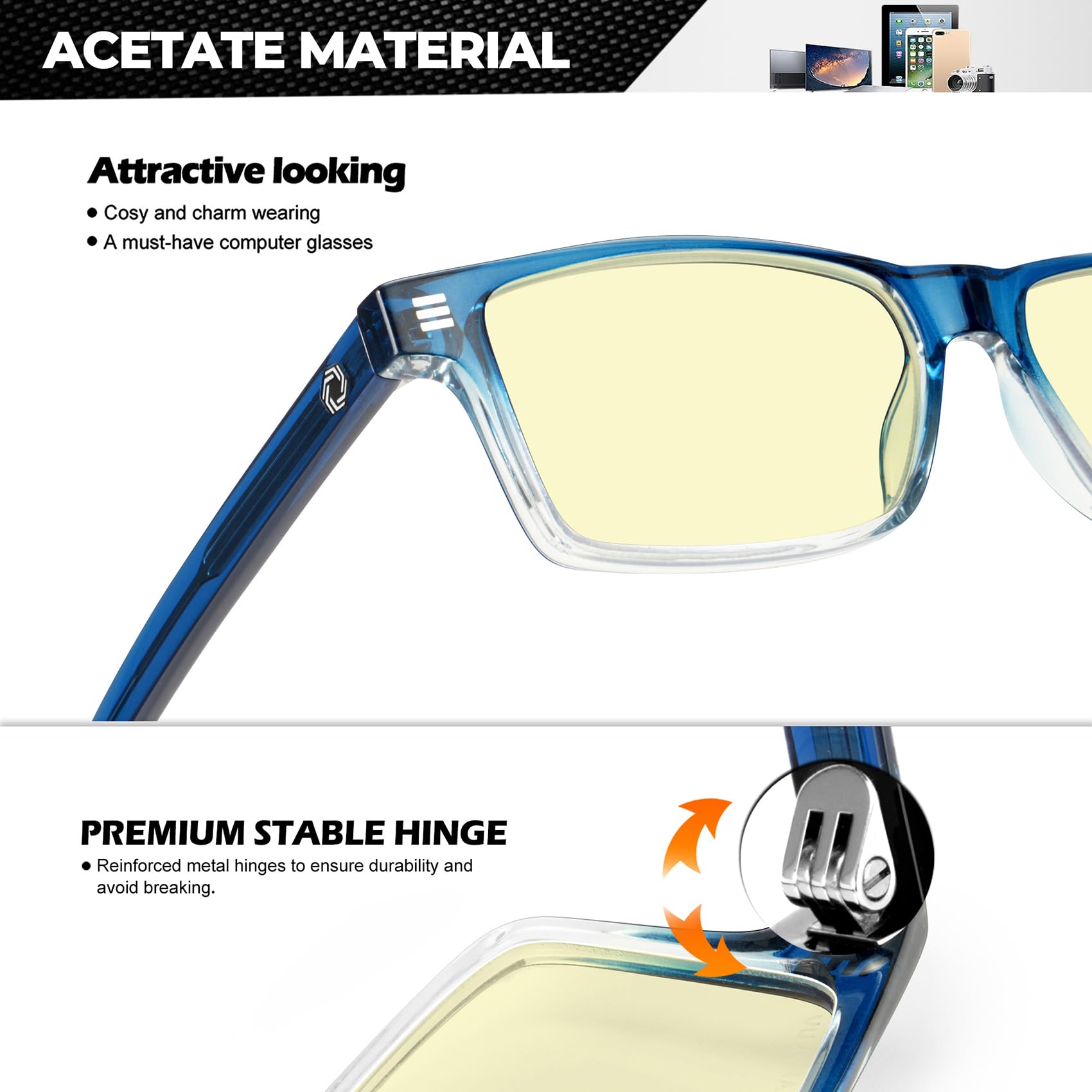 Anyluv Blue Light Glasses For Men & Women, Lightweight Stylish Blue Light Blocking Glasses, Eye Strain Relief Eye Protection