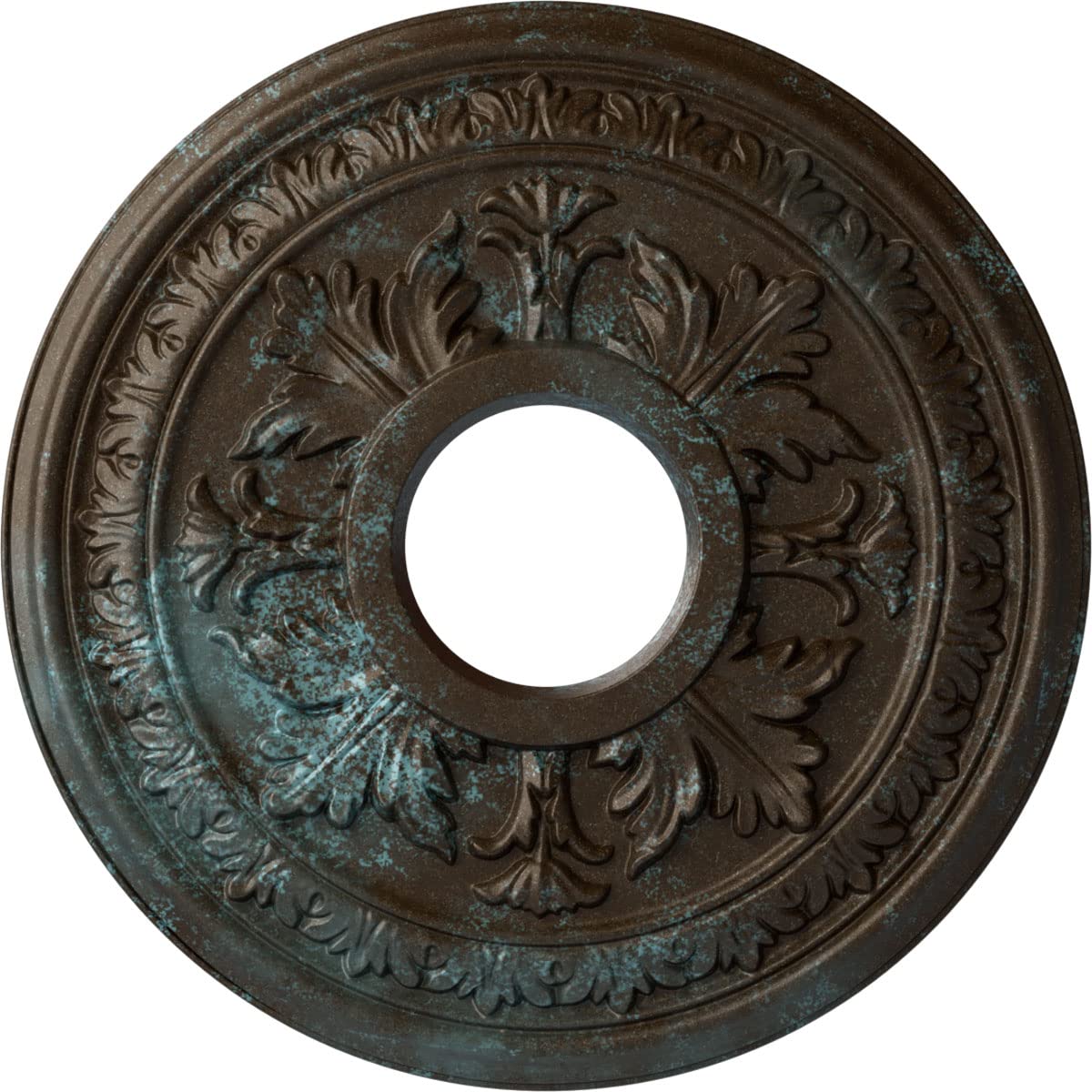 Ekena Millwork CM15BABBS 15-3/8 x 4-1/4 x 1-1/2 Baltimore Ceiling Medallion, Bronze Blue Patina