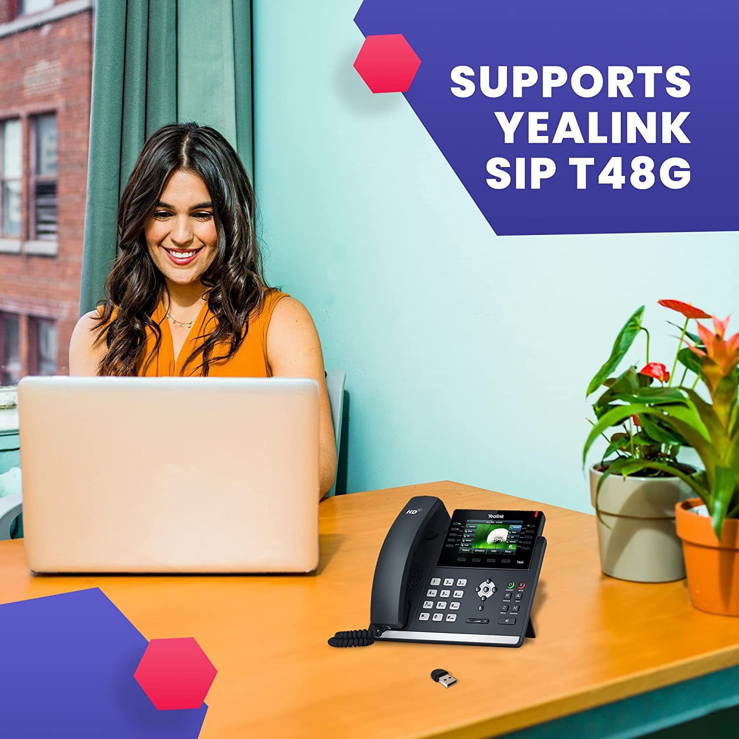 Yealink Wf40 Wi Fi Dongle Adapter Usb (Pack Of 10) For Ip Phones Compatible Models   T27G, T29G, T46G, T48G, T41S, T42S, T46S, T