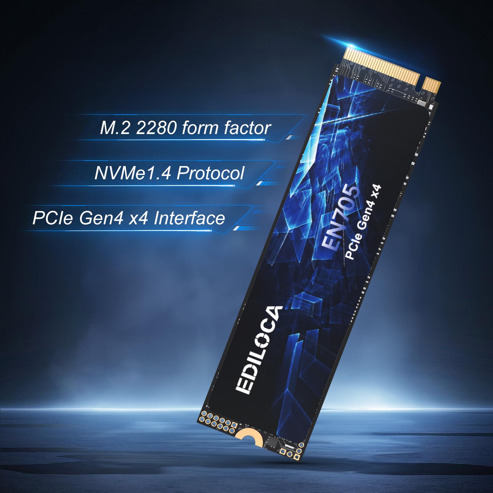 Ediloca En705 Ssd 2Tb Pcie Gen4, Nvme M.2 2280, 3D Nand Tlc, Up To 4800Mb/S, Internal Solid State Drive, Dynamic Slc Cache, Comp
