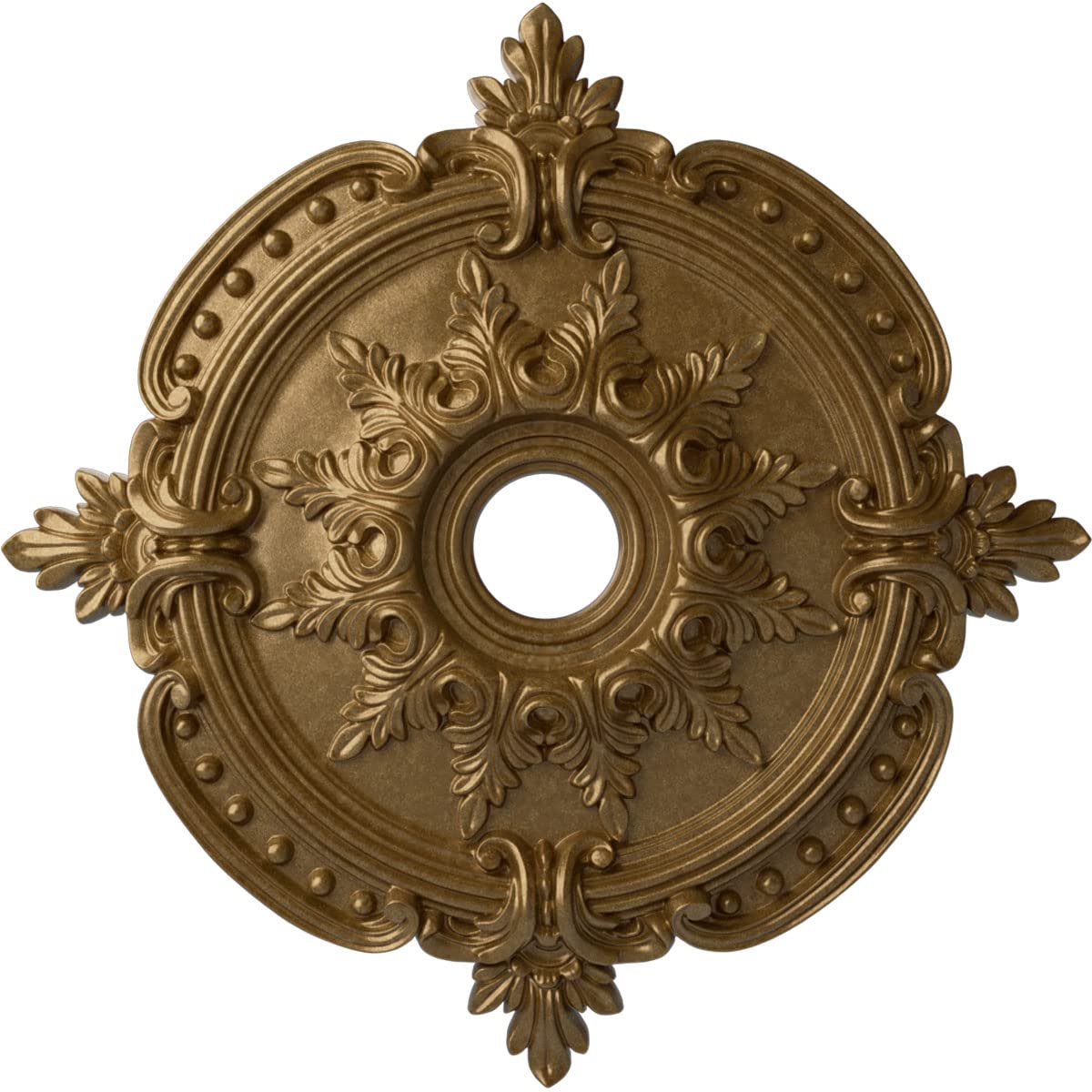 Ekena Millwork CM28BEPAS Benson Classic Ceiling Medallion, 28 3/8 OD x 4 1/2 ID x 1 5/8 P, Pale Gold