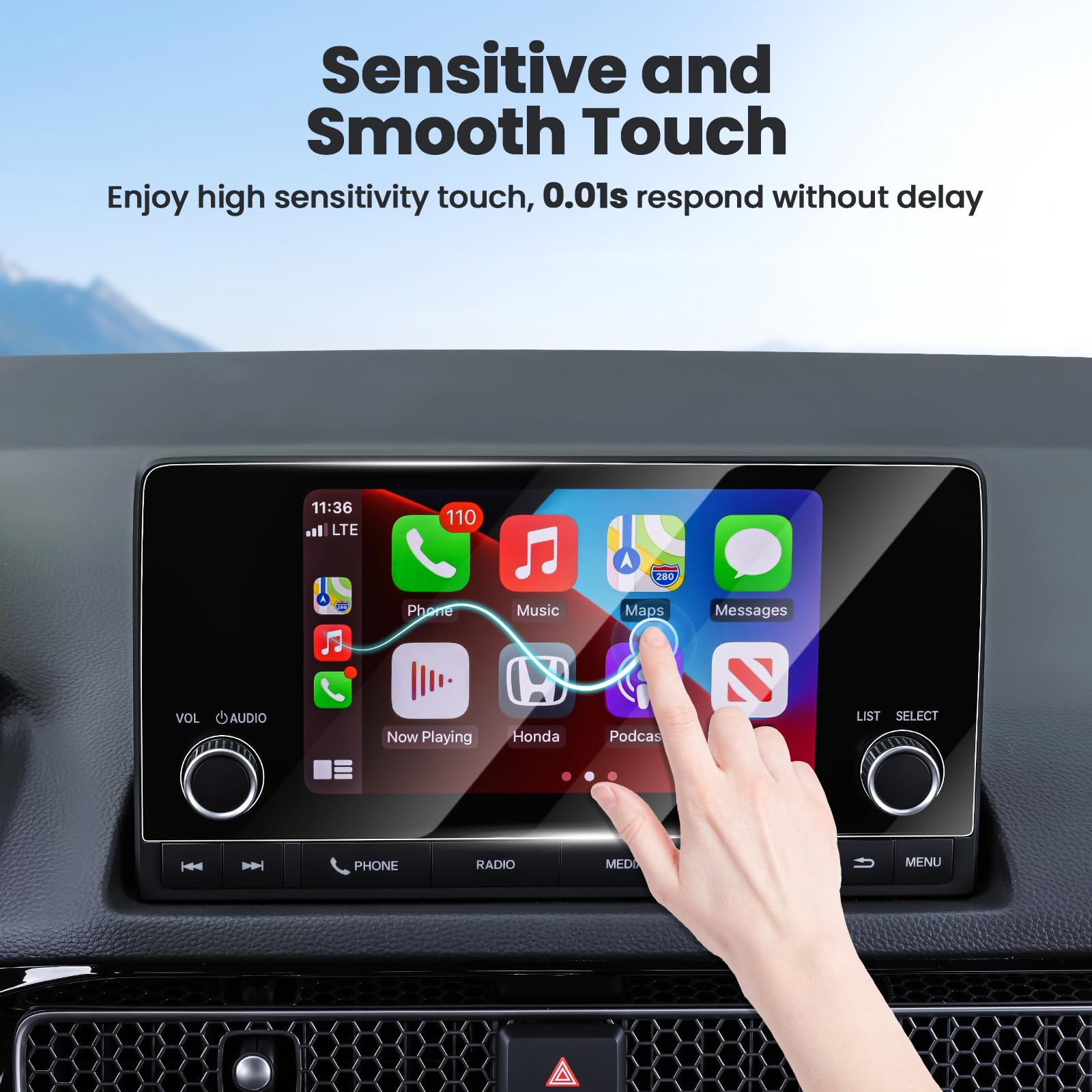 Canvcle Screen Protector For Honda Civic Sport Lx Ex 11Th Gen. 2022 2025/Crv 2023 2025/Acura Integra 2023 2025, 7 Inch Touch Scr