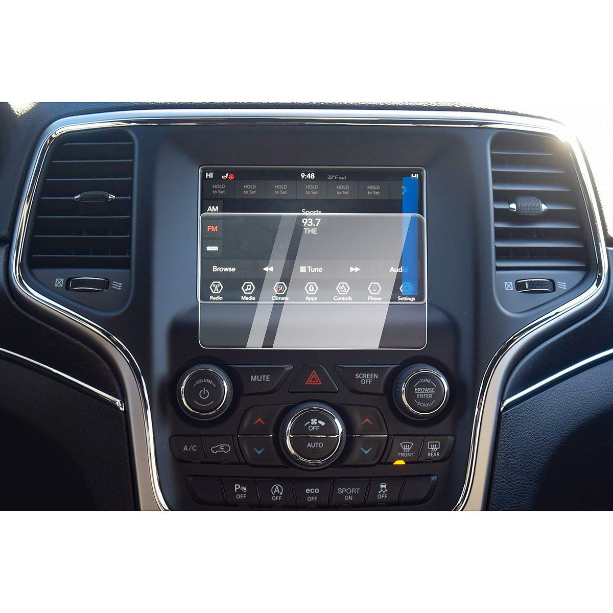 Cdefg Car Touchscreen Navigation Touch Screen Protector For 2018 2019 2020 2021 Grand Cherokee Uconnect, Hd Clear Tempered Glass 9H Scratch Resistance (7In)