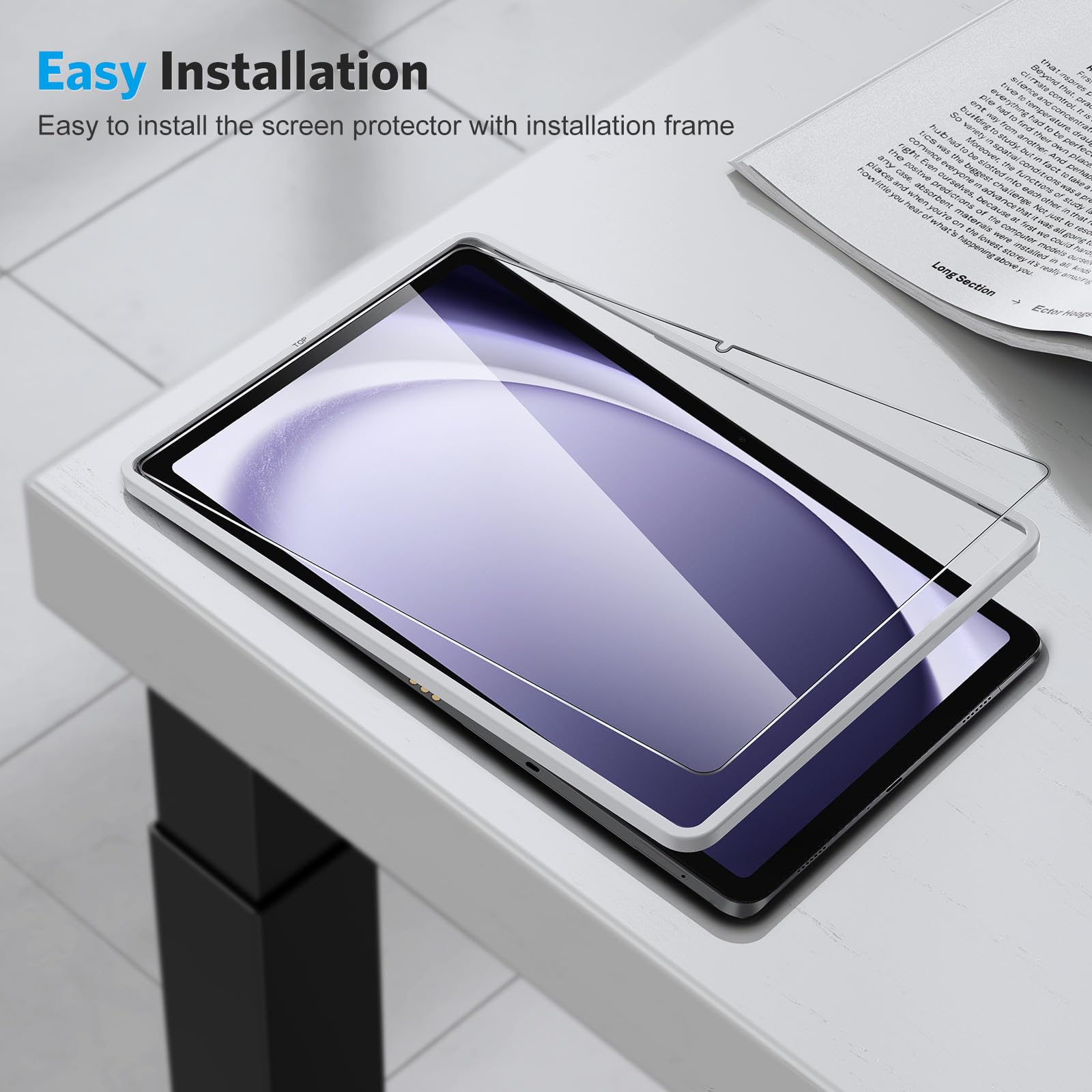 Omoton Screen Protector For Samsung Galaxy Tab A9 Plus 5G Tablet, [2 Pack] /Case Friendly/Alignment Frame/Tempered Glass (11 Inc