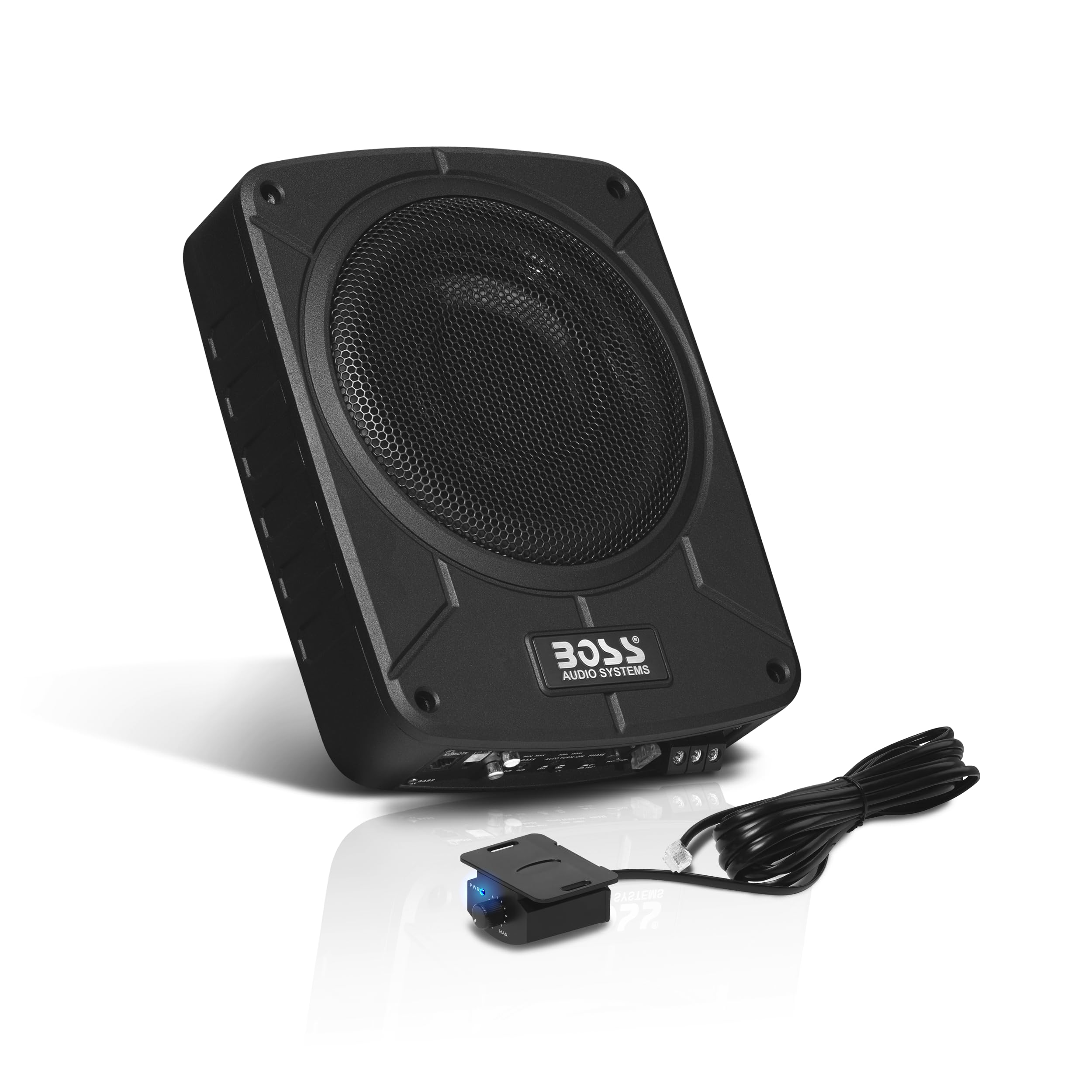Boss Audio Systems Bab8 8 Inch Powered Subwoofer Car Audio   800 Watts Max, Single 2.6 Ohm, Voice Coil, Built In Amp