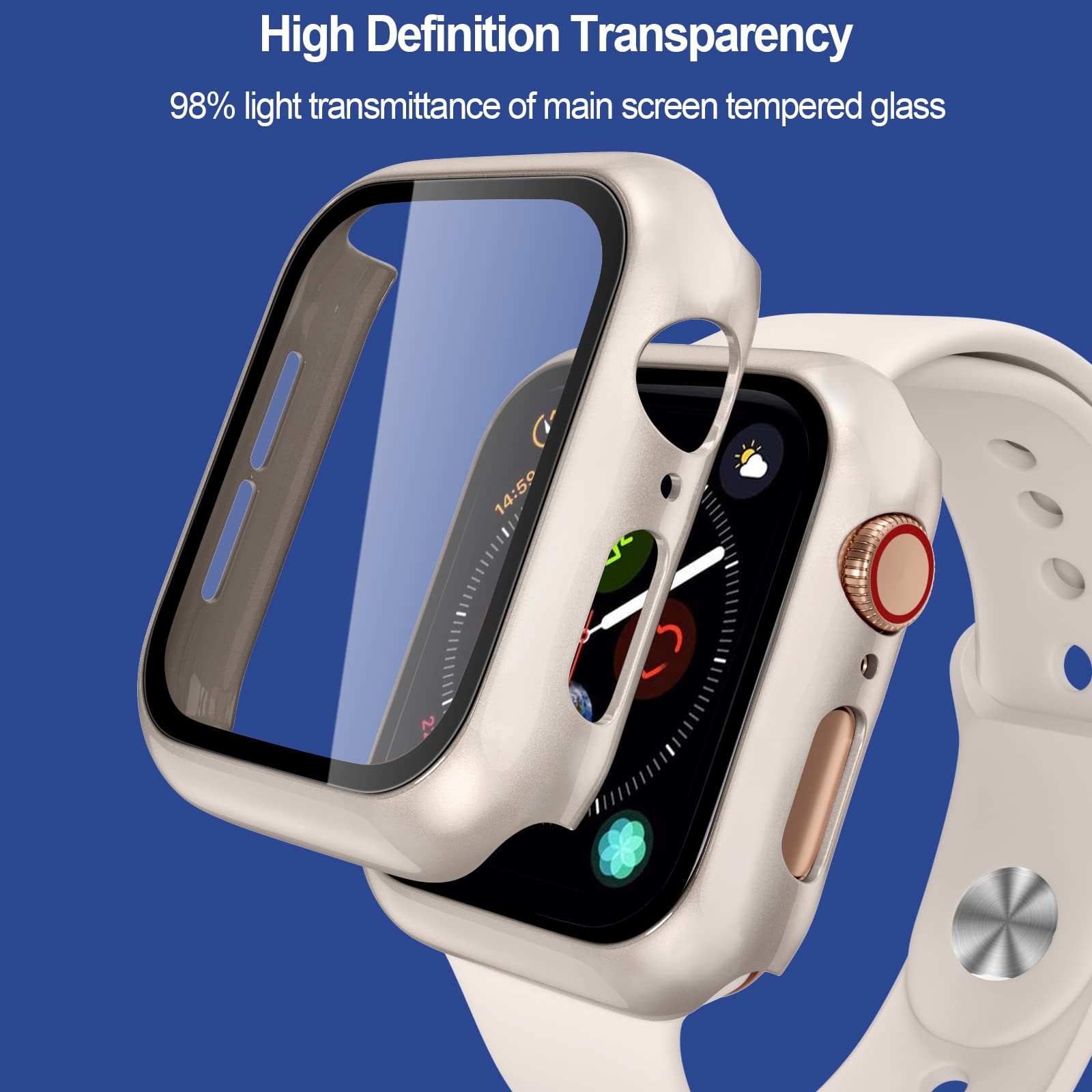 Charlam Compatible With Apple Watch Screen Protector Case 45Mm Series 9 8 7 Iwatch Case,3 Pack Hard Pc Edge Bumper Cases Full Co