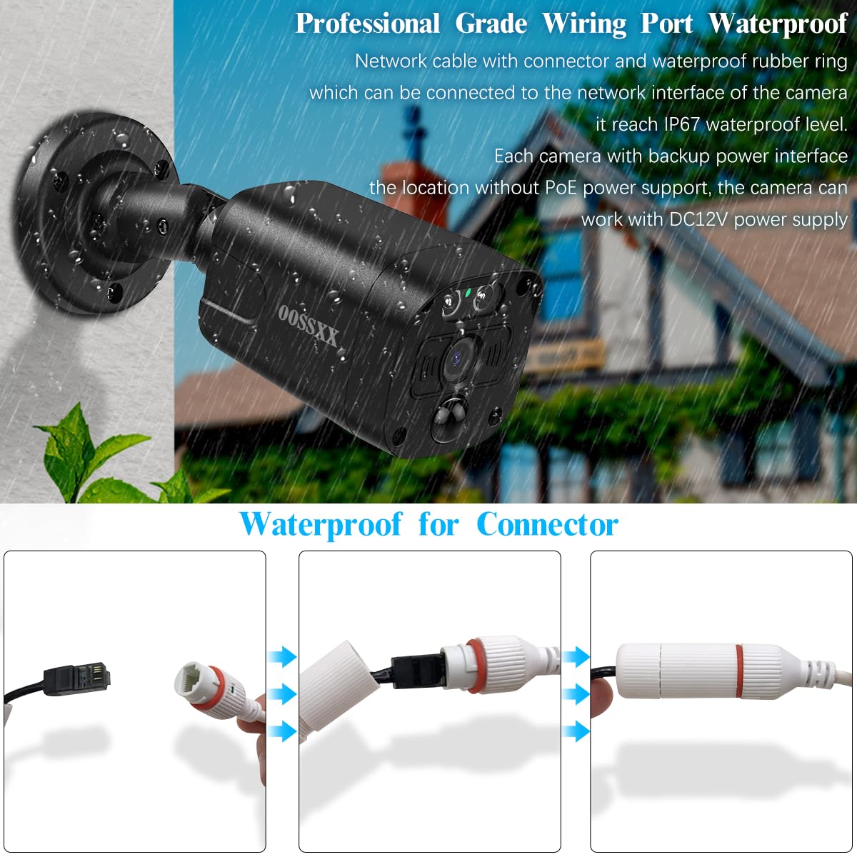 (4K/8.0 Megapixel & 130 Ultra Wide Angle) 2 Way Audio Poe Outdoor Home Security Camera System Wired Outdoor Video Surveillance I