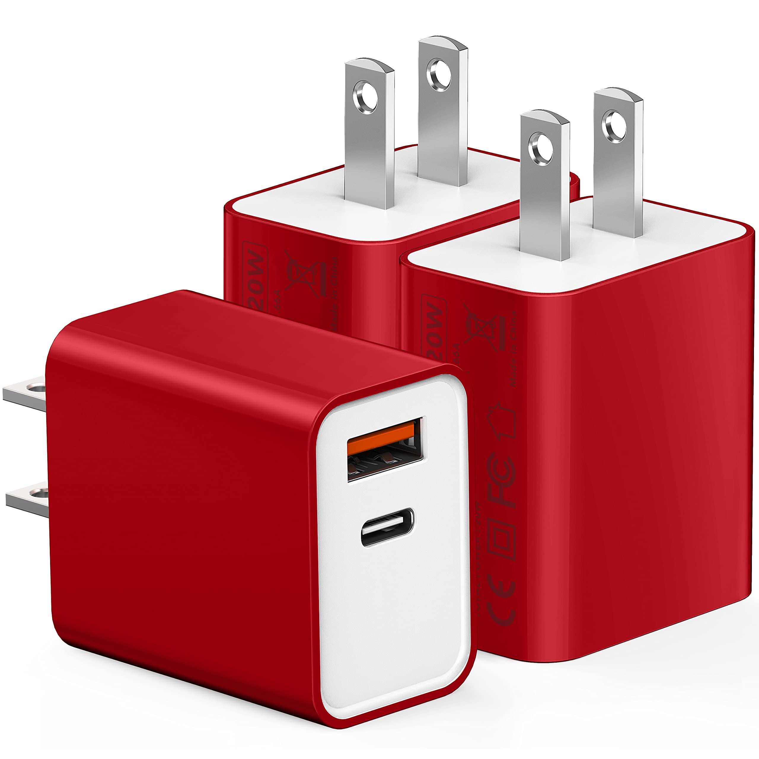 Usb C Wall Charging Block, [3Pack] Multiport Fast Charge Power Brick Cube For Iphone, Ipad, Ipod, Samsung Galaxy, Motorola, Moto