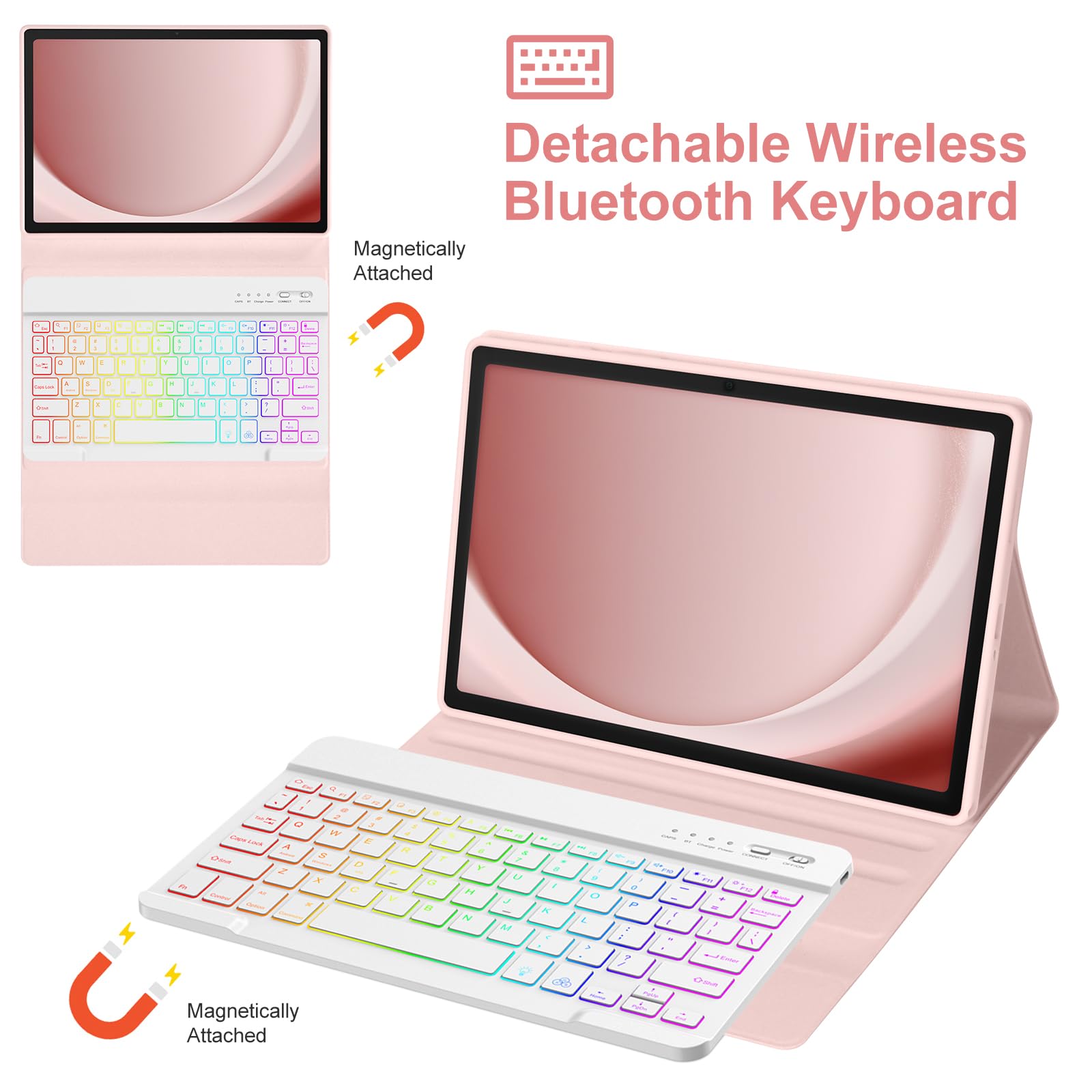 Taiyang Backlit Keyboard Case For Samsung Galaxy Tab A9 Plus 11 Inch 2023 Model (Sm X210/X216/X218), Slim Lightweight Stand Cove