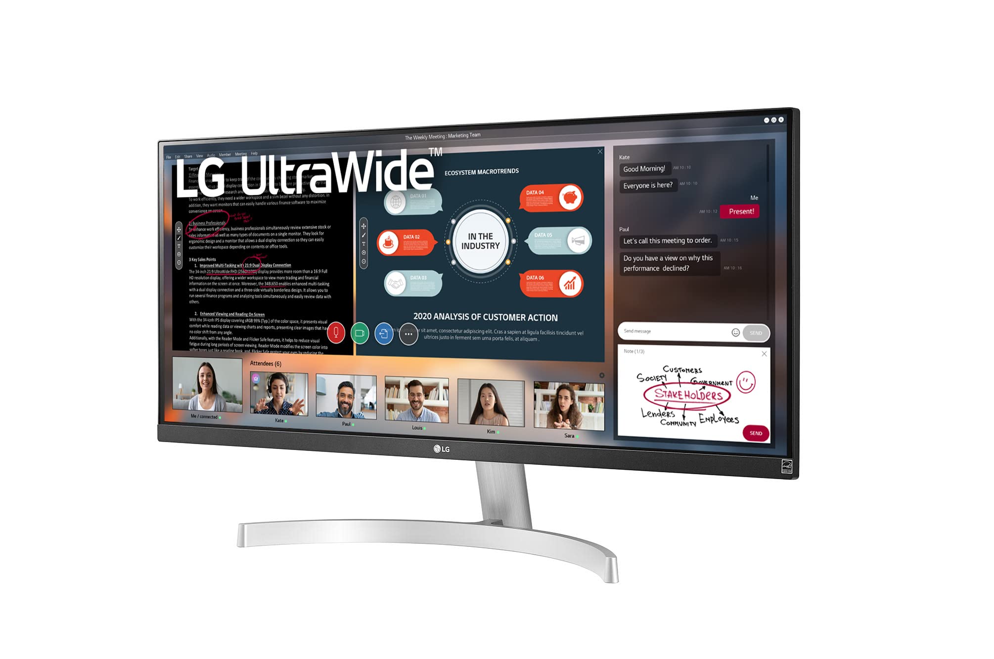 Lg Ultrawide Wfhd 29 Inch Fhd 1080P Computer Monitor 29Wn600 W, Ips With Hdr 10 Compatibility, Silver