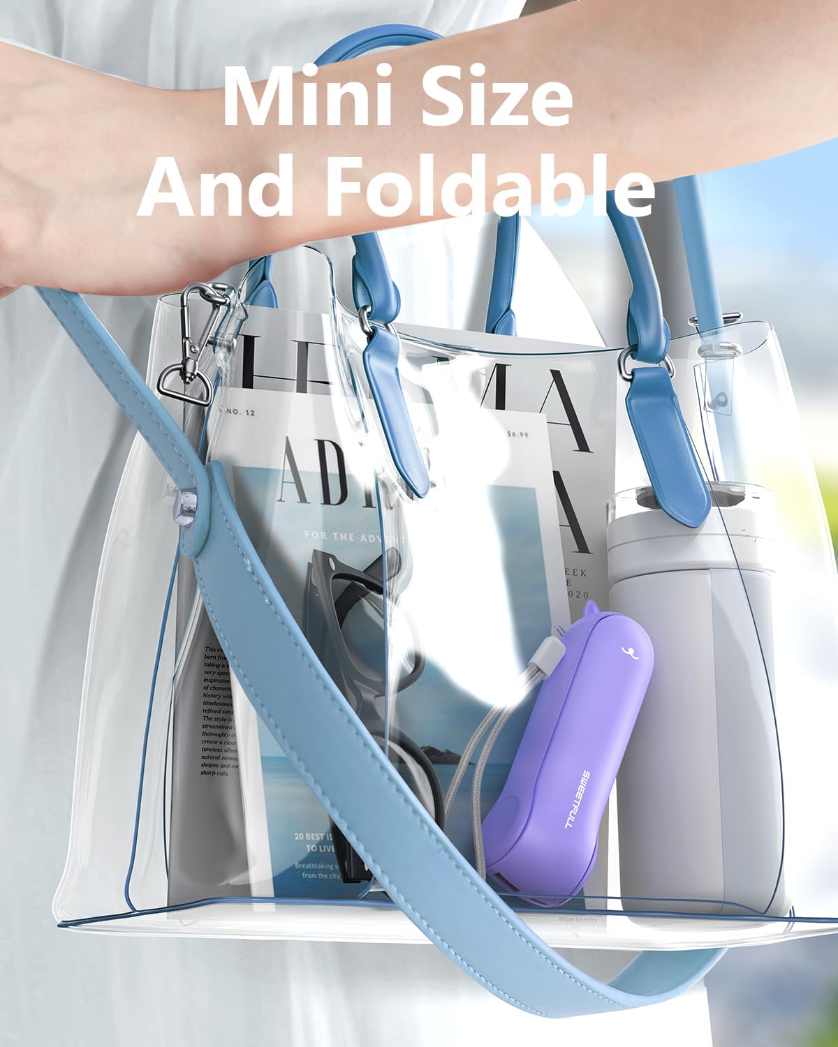 Sweetfull Portable Misting Fan, Handheld Personal Mister, Rechargeable Mini Spray Water Mist, For Kids Women Travel, Outdoors, H