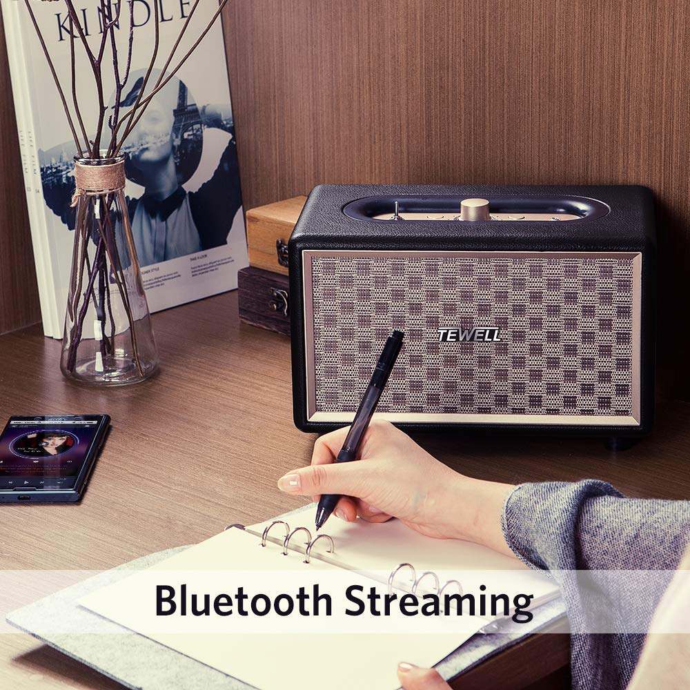 Home Speaker With Premium Audio | Rich Bass, Rotary Dial For Volume Control | Toggle Switch, Wireless Bluetooth & 3.5Mm Aux Inpu
