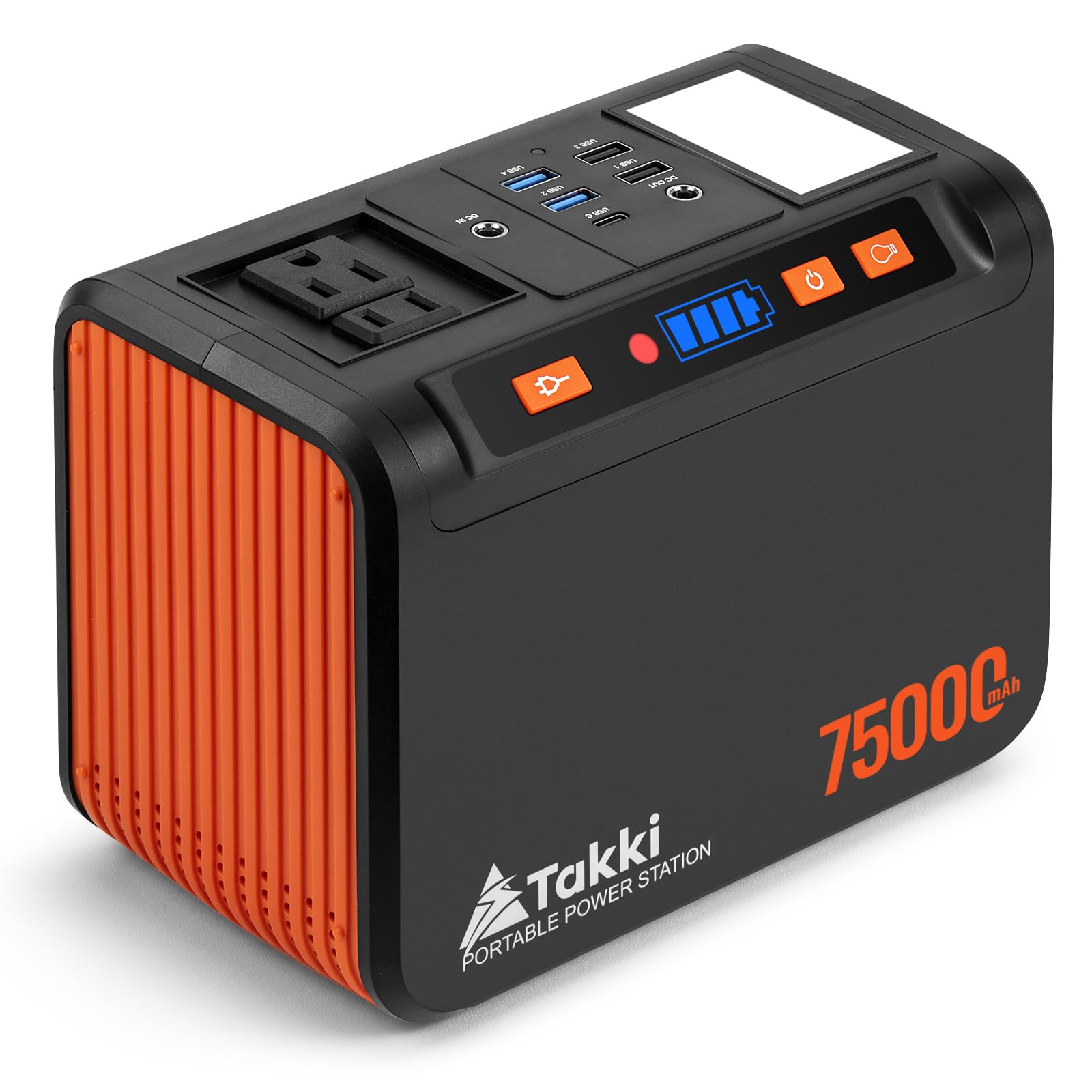 Takki Portable Power Station 277Wh, Camping Backup Lithium Battery, 110V/250W Pure Sine Wave Ac Outlet, Solar Generator For Cpap