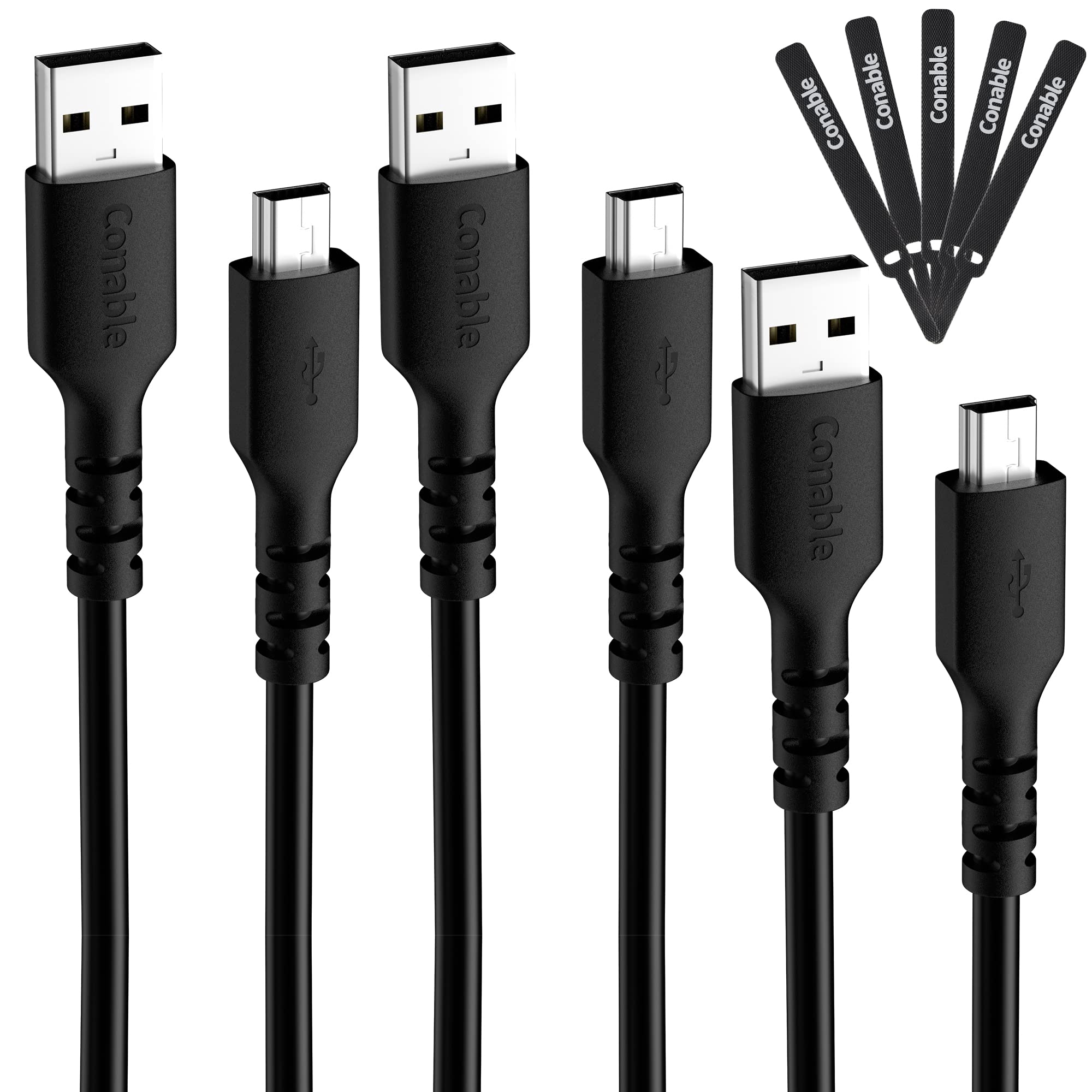 Mini USB Cable 6 FT (3-Pack), USB A to Mini B Charger Cord, Compatible with Texas Instruments Calculators, TI-84, Hero 3+, PS3 C