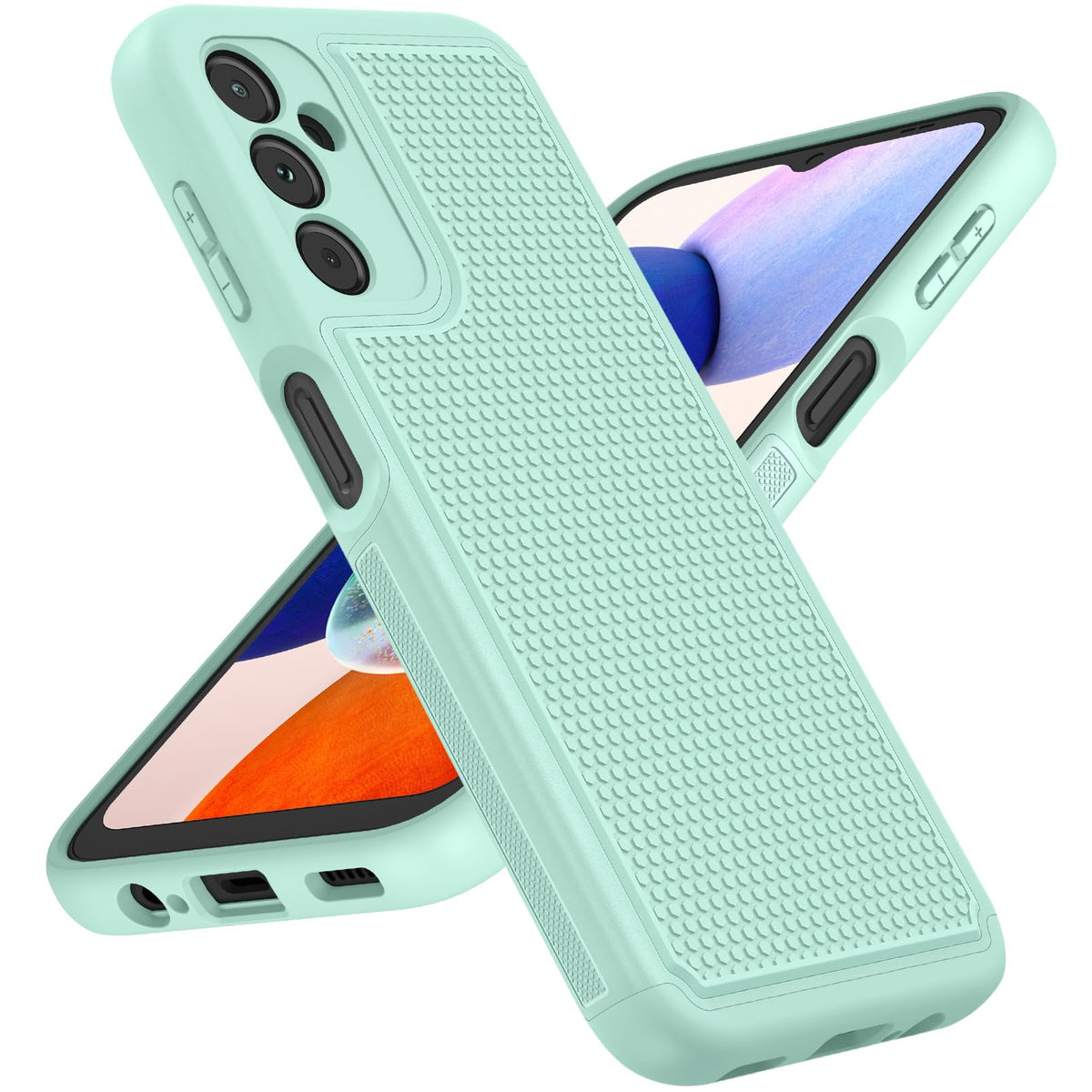 Fntcase For Samsung Galaxy A14 5G Case: Dual Layer Protective Heavy Duty Cell Phone Cover Shockproof Rugged With Non Slip Textur