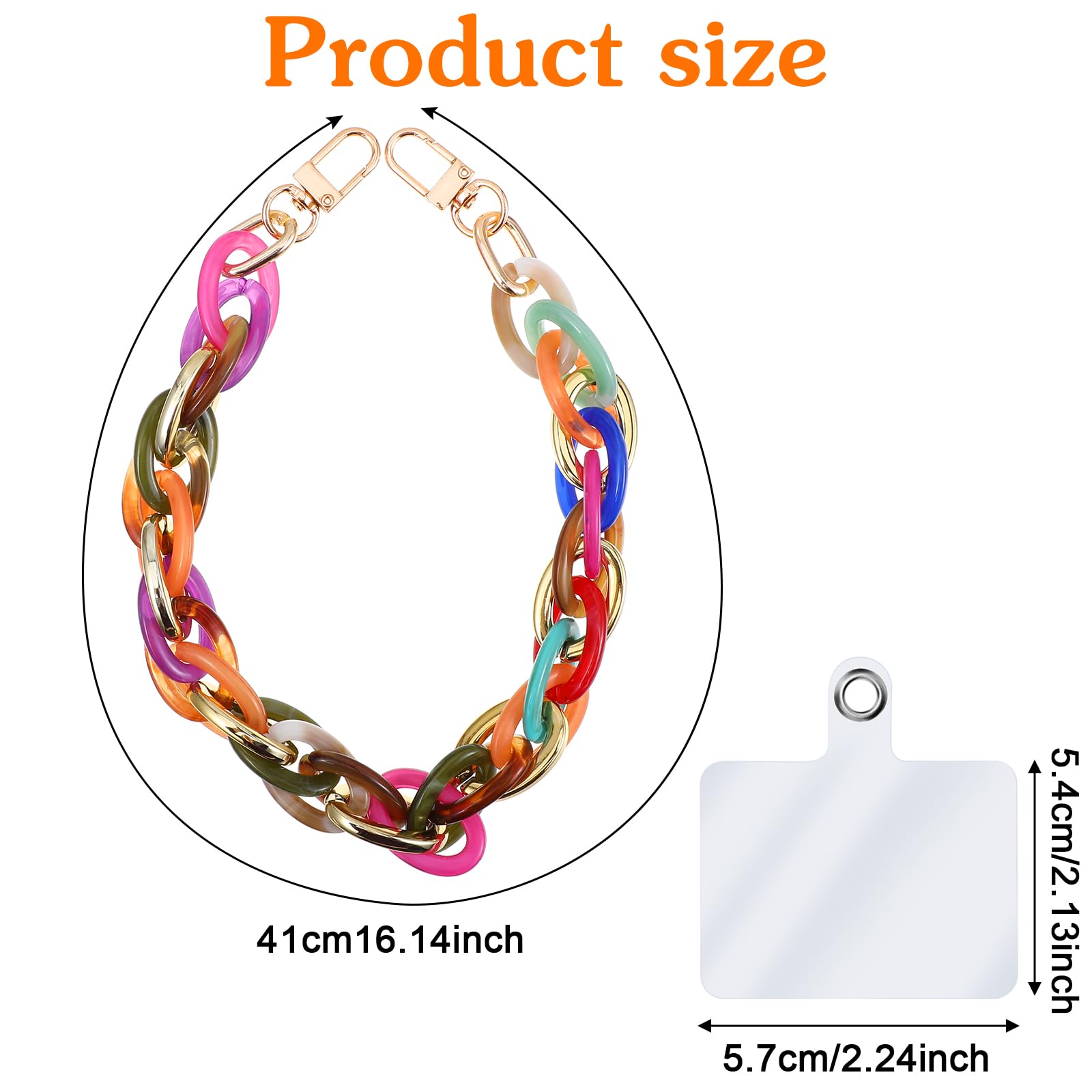 Ymapinc Acrylic Cell Phone Chain Strap For Women - Detachable Cell Phone Accessories With Tether Tab Wrist Strap Lanyard - Gradi