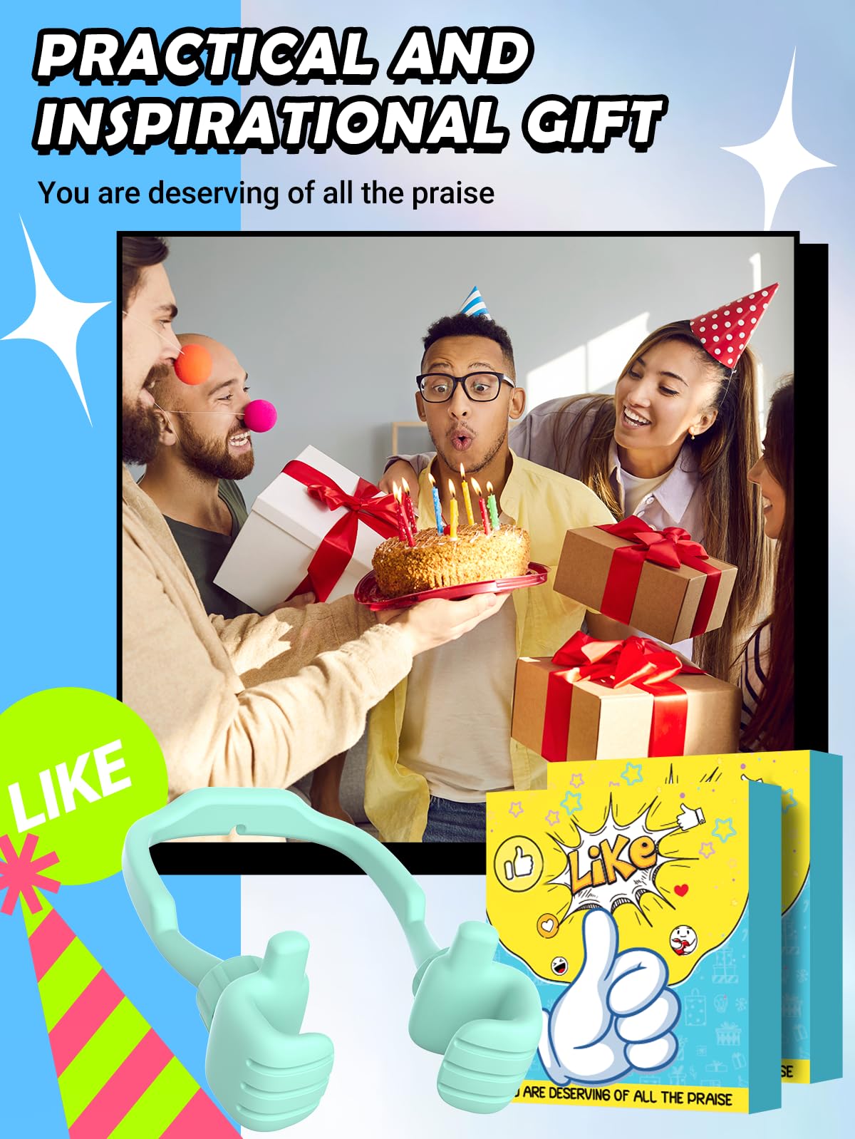 Stocking Stuffers For Teens Girls Adults Women Gifts For Christmas Cell Phone Stand: Upgrade Adjustable Lazy Thumbs Up Phone Hol