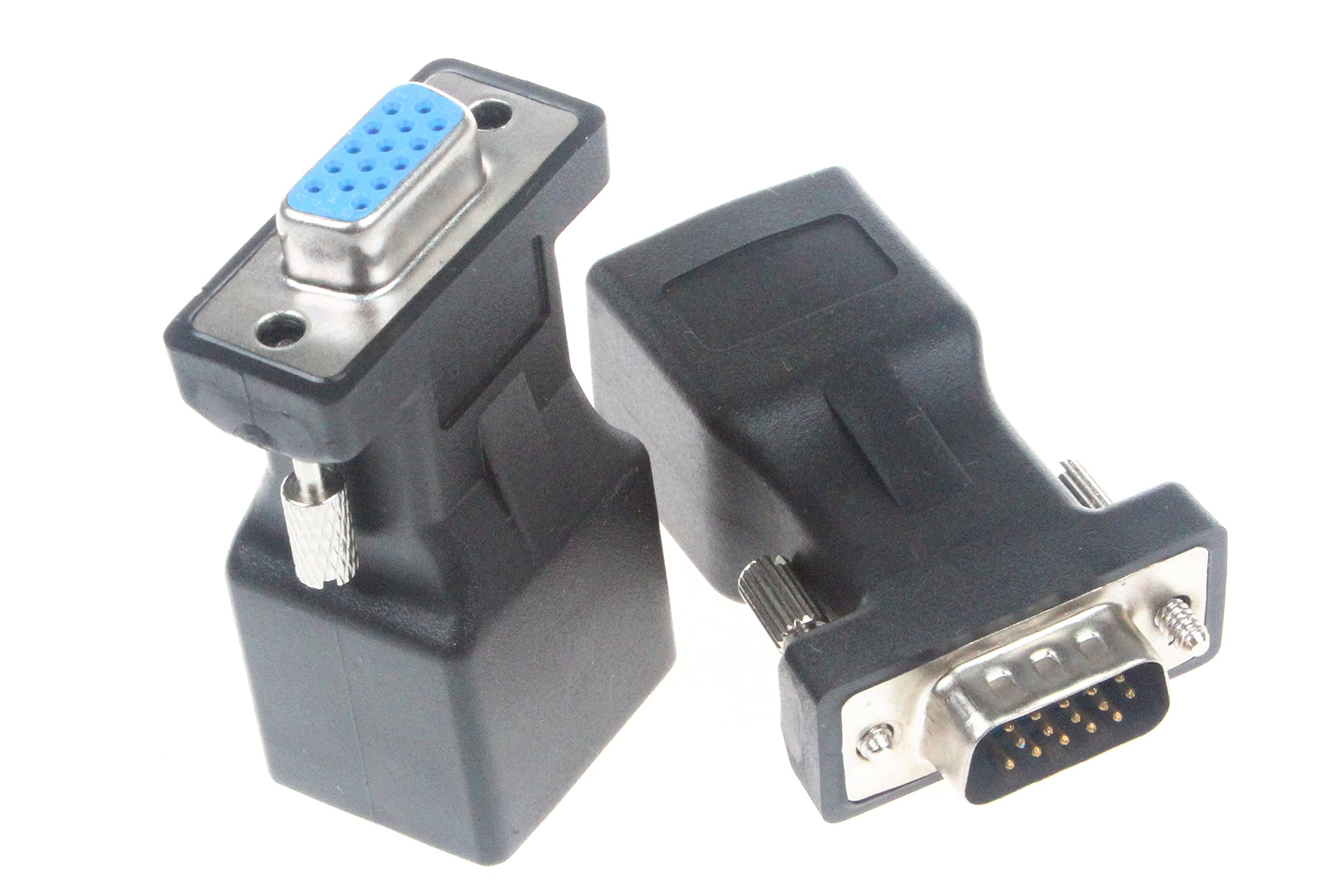 Lm Yn Vga To Rj45 Adapter Connector 2 Pcs Rj45 Female To Vga Male Female Cat5 Cat6 Support 720P 1080I 1080P Analog High Definiti