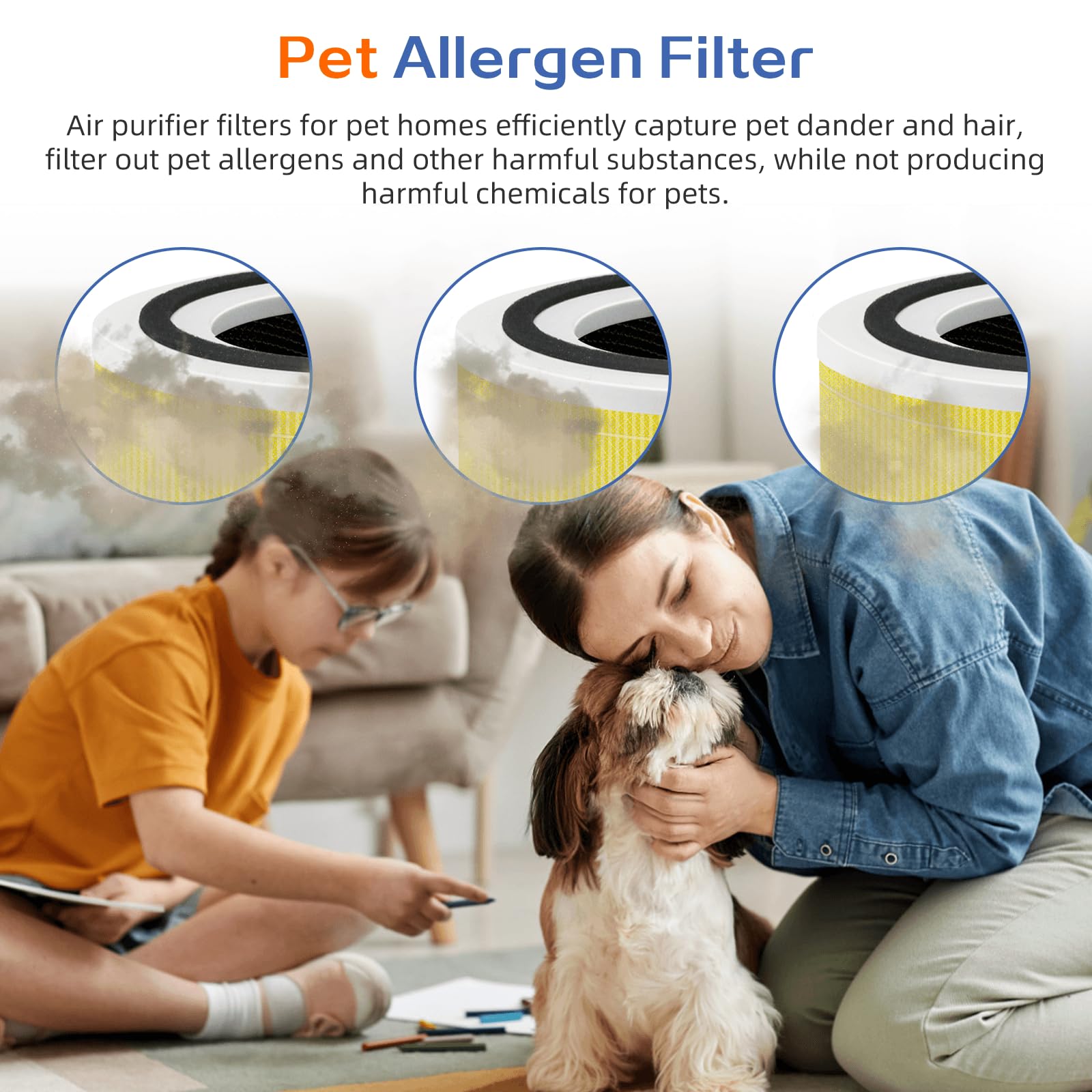 240 True Hepa Pet Allergy Replacement Filter 14 For Puro 240 Air Purifier,3 In 1 High Efficiency Hp 14 With Activated Carbon Fil