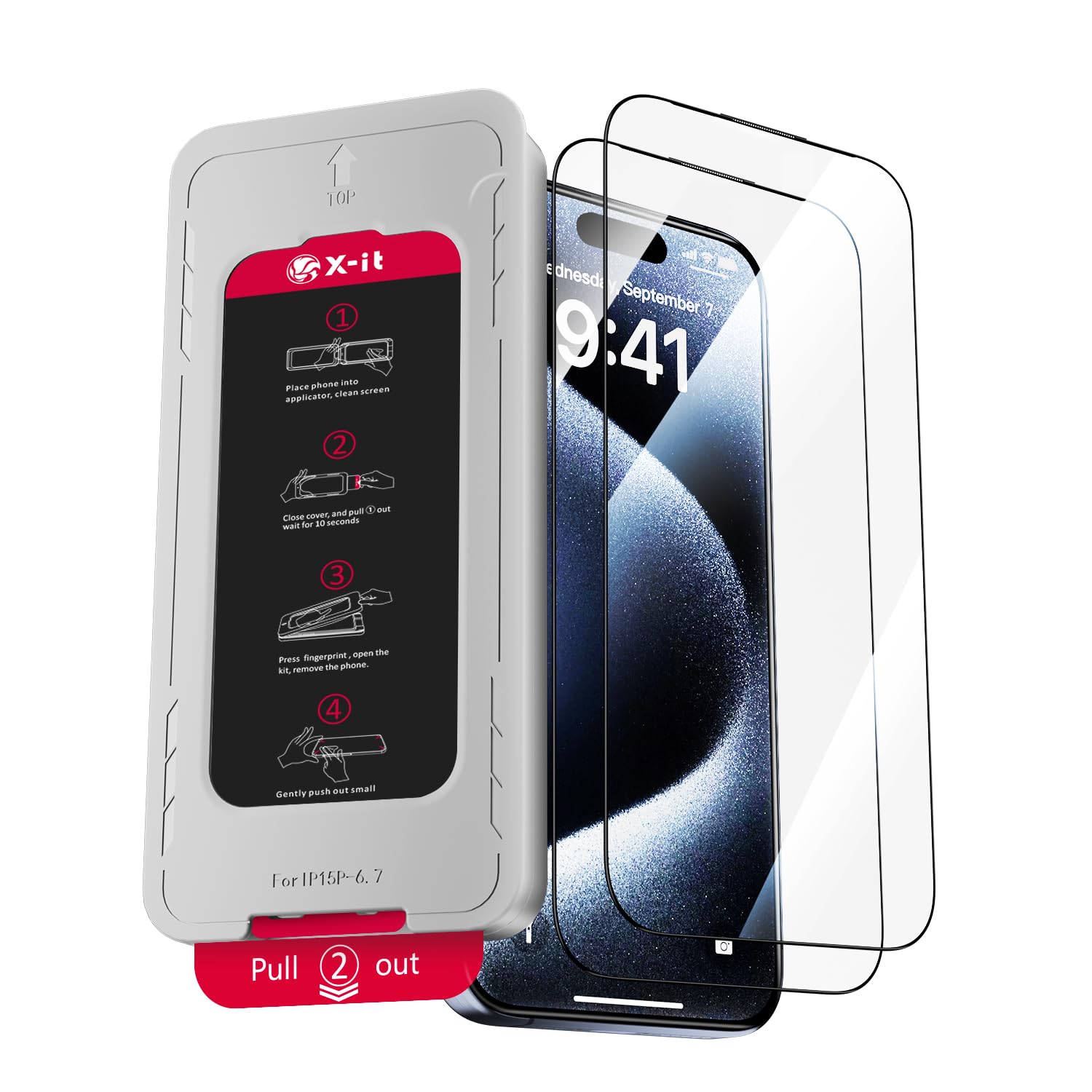 X It 2 Pack Screen Protector For Iphone 16 (6.1''), 9H+ Tempered Glass, Auto Dust Removal, Military Grade Protection, Bubble Fre