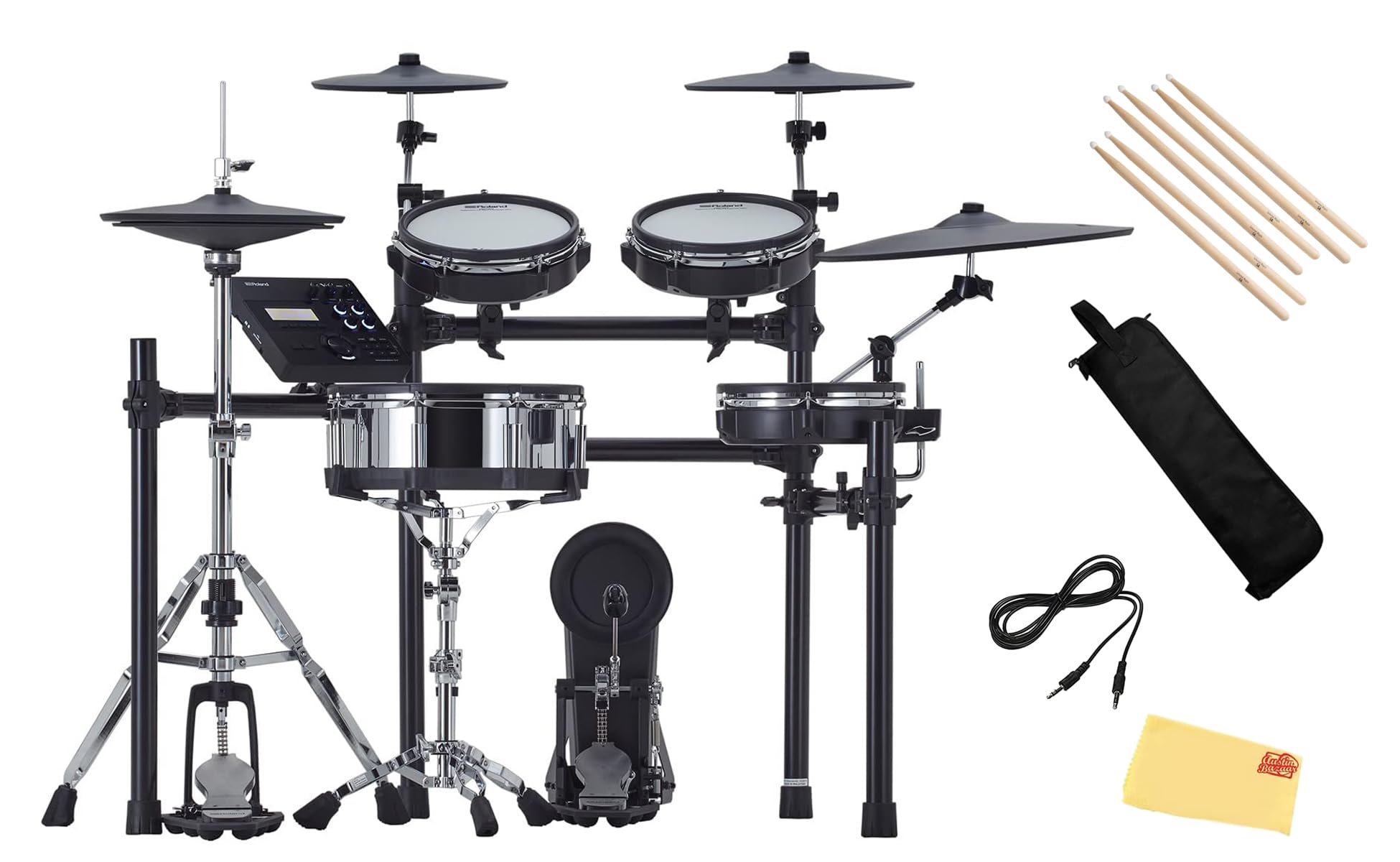 Roland Generation 2 V-Drums TD-27KV2 Electronic Drum Set Bundle with Drumstick Bag, 3.5mm Audio Cable, 3 Pairs of Drumsticks, an