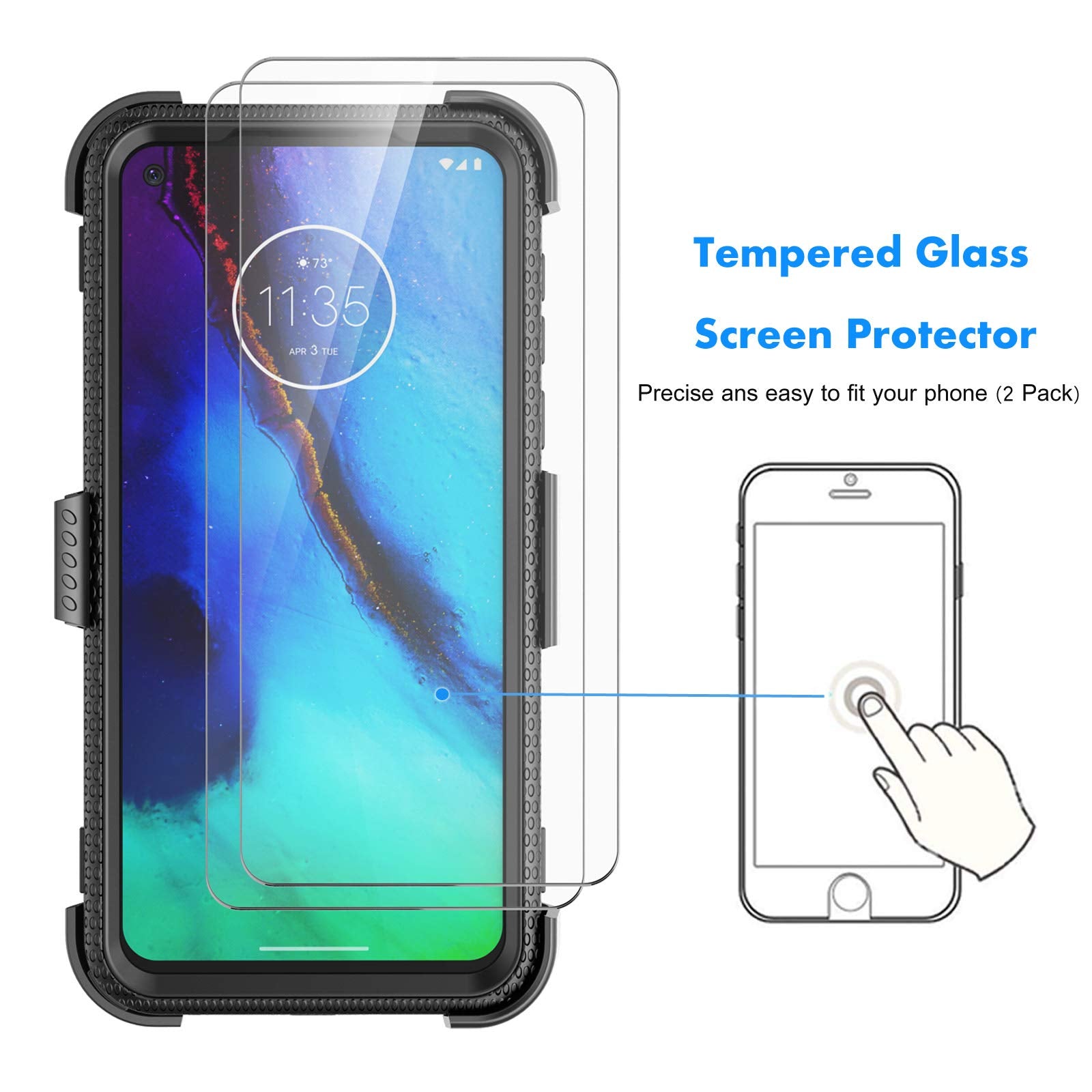 Njjex Compatible For Motorola Moto G Power 2020 Case/Moto G Stylus 2020 Case W/Tempered Glass Screen Protector [2 Pack] [Nbeck]