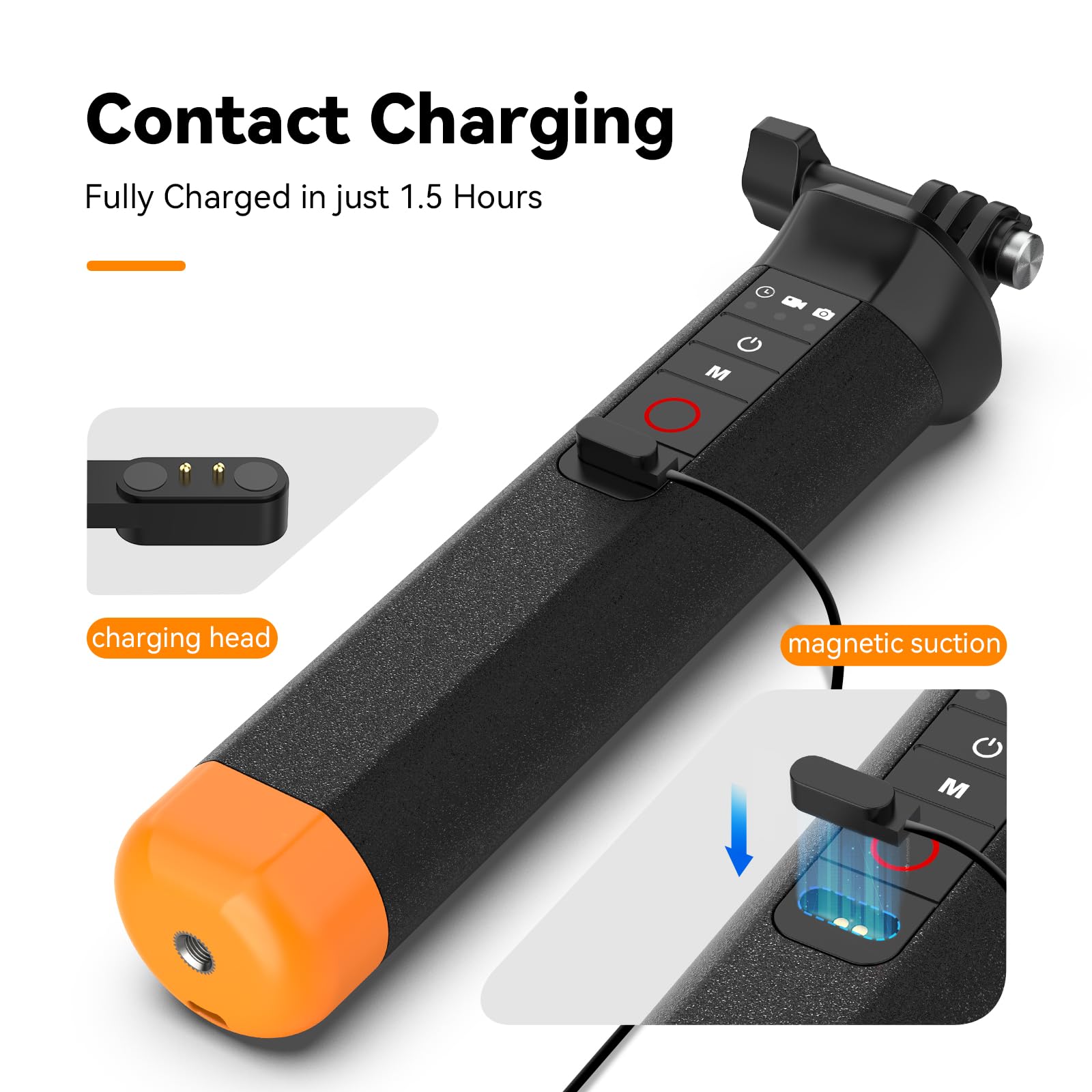 Floating Hand Grip With Remote Control Waterproof Monopod Compatible For Go Pro Hero13/12/11/10/9/8 Action Camera,Underwater Sno