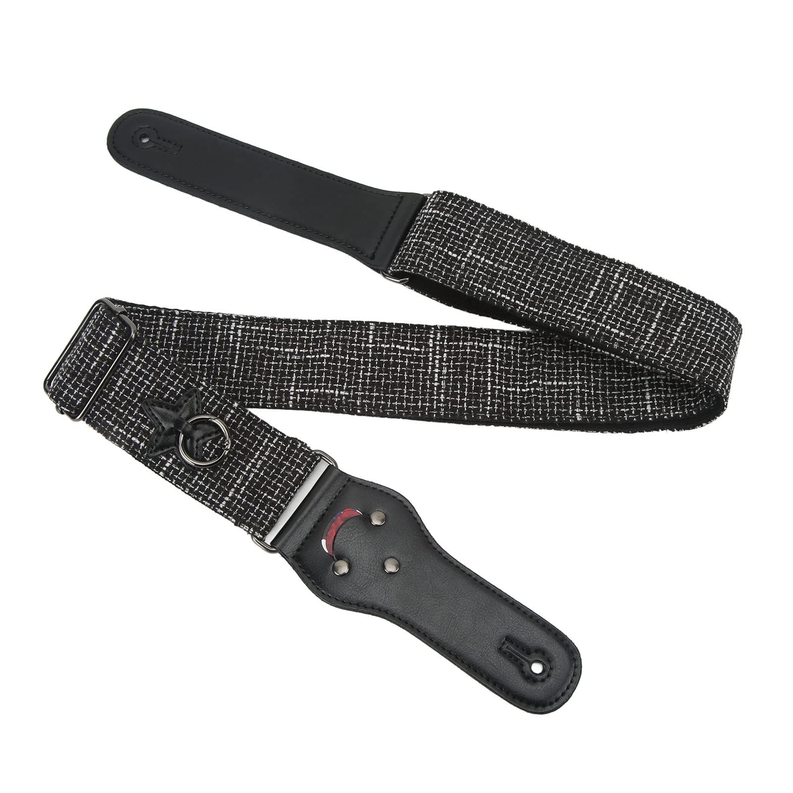 Guitar Strap, Bass Shoulder Strap Long Service Life Great Replacement for Instrument (Dense Checkered Pattern)