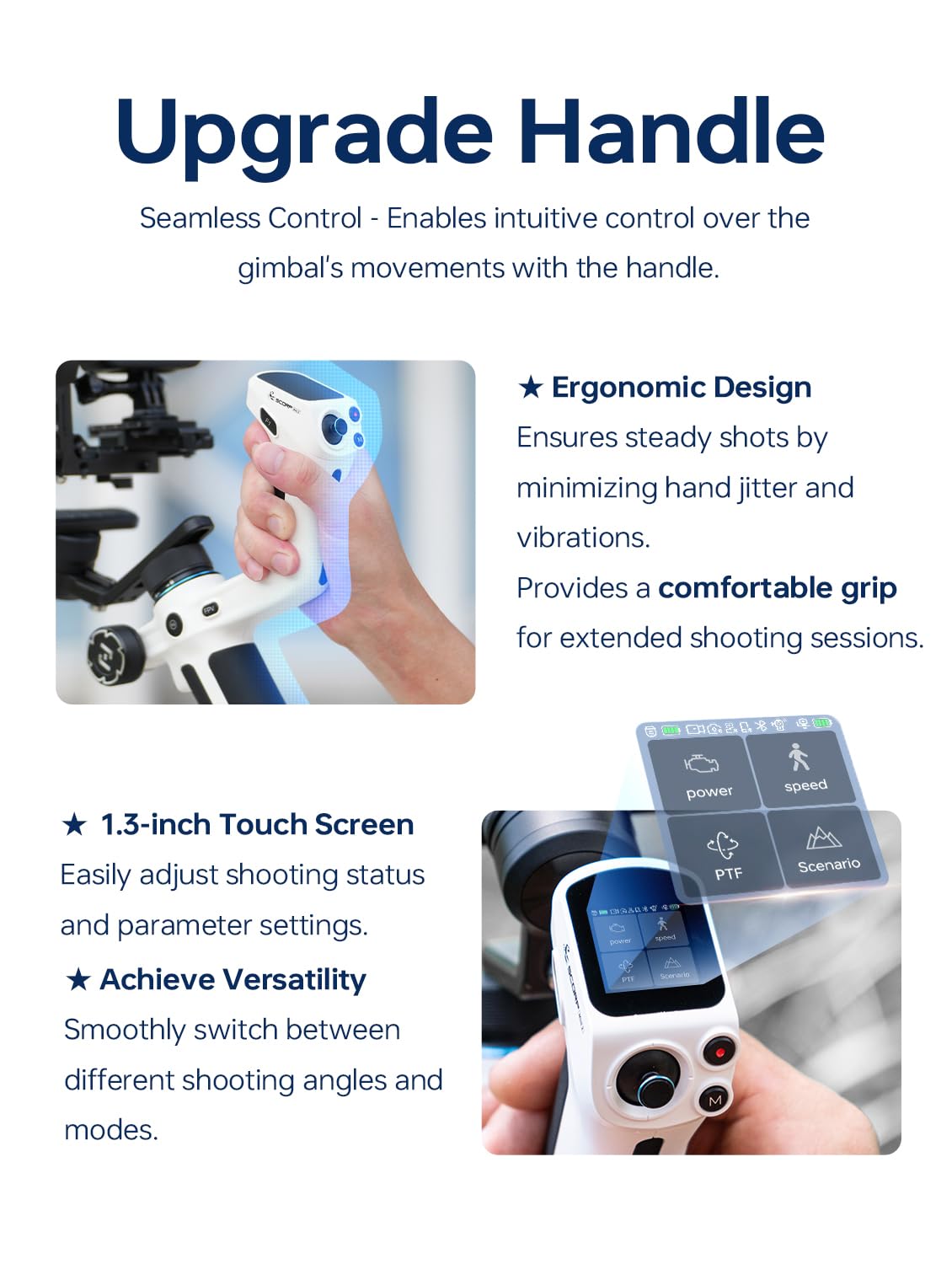 Feiyutech Scorp Mini 2 Kit White[Official] All-In-One Camera Stabilizer 3-Axis Handheld Gimbal For Mirrorless&Dslr Camera Fits S