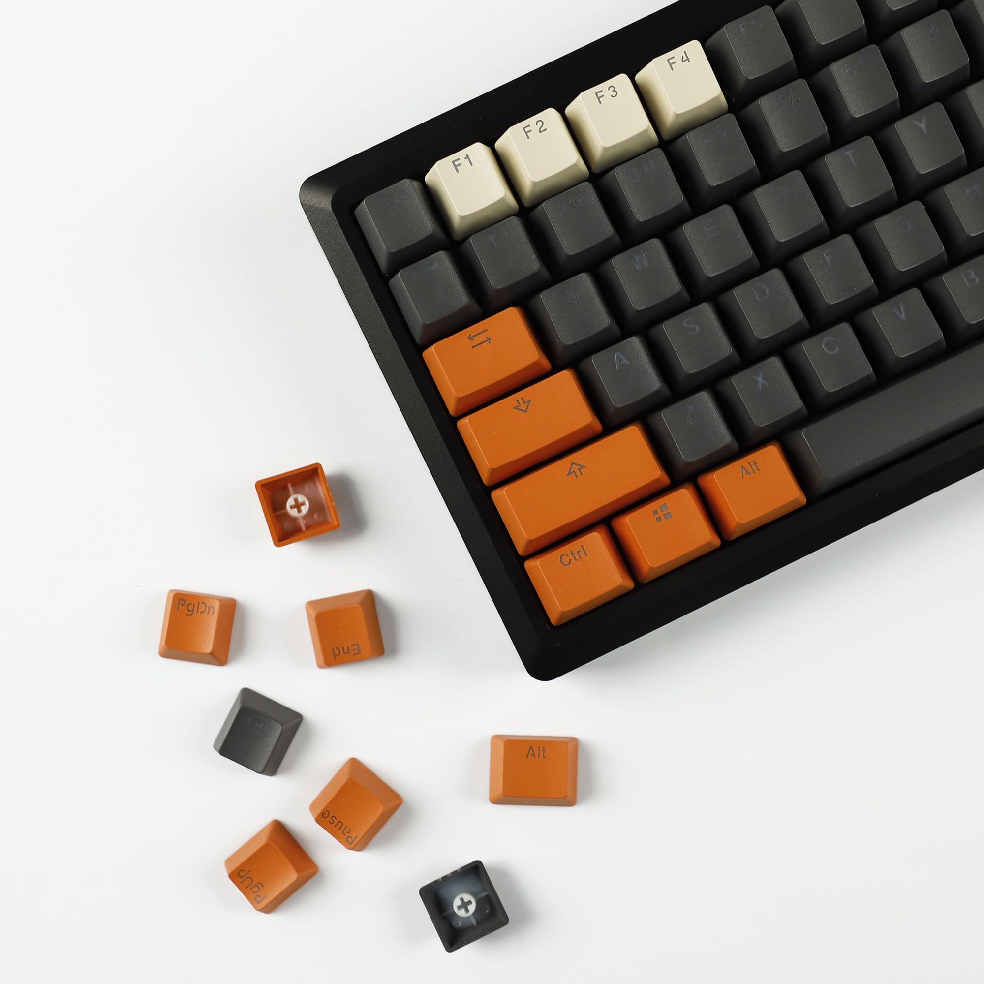 Ymdk Carbon Miami Pbt Double Shot Shine Through Ansi Backlit Keycaps For Mx Mechanical Keyboard Melody 96 Kbd75 68 61 87 104(Only Keycap) (Reversed Carbon)