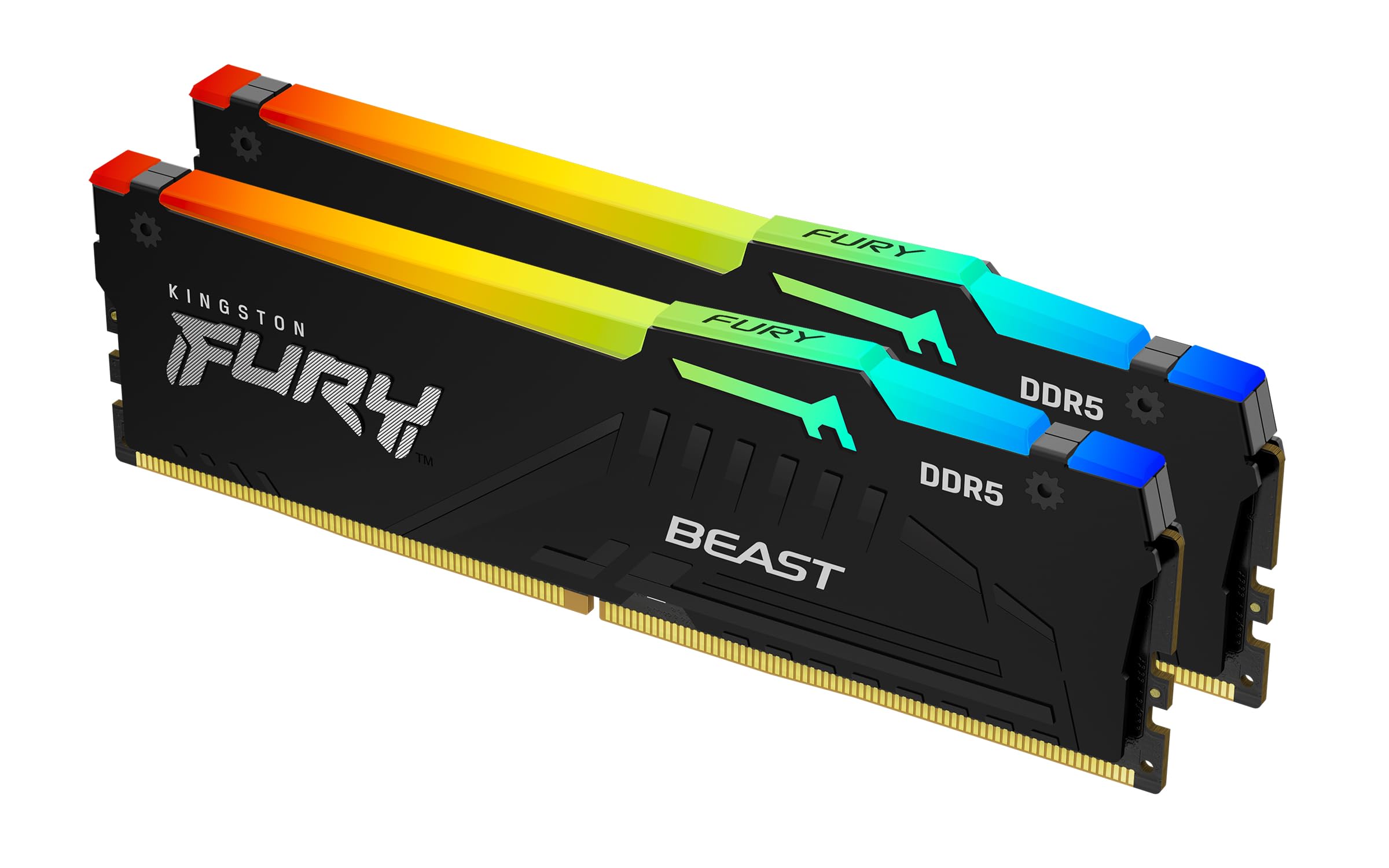 Kingston Fury Beast Rgb 64Gb (2X32Gb) 6000Mt/S Ddr5 Cl30 Desktop Memory | Amd Expo | Plug N Play | Kit Of 2 | Kf560C30Bbeak2 64