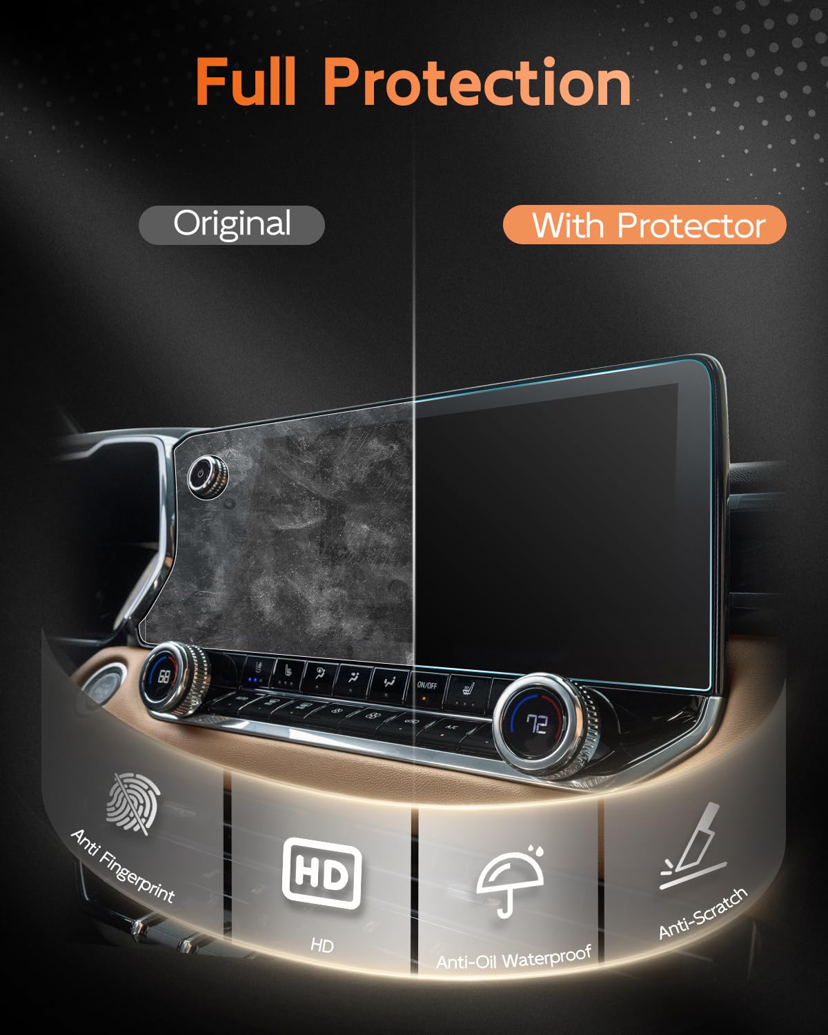 (4Pcs) For Colorado Anti Reflection Screen Protector, For Chevy Colorado 2023 2024 2025 Accessories, 11.3' Touchscreen & 11' Digital Gauge Cluster, Z71, Zr2, Zr2 Bison, Ultra Clear Anti Glare 4Pcs