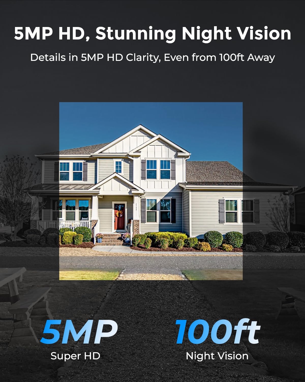 REOLINK 5MP Security Camera System, Dual-Band Wi-Fi, 16CH NVR with 1TB HDD, Smart Detection, 24/7 Recording, White, RLK12