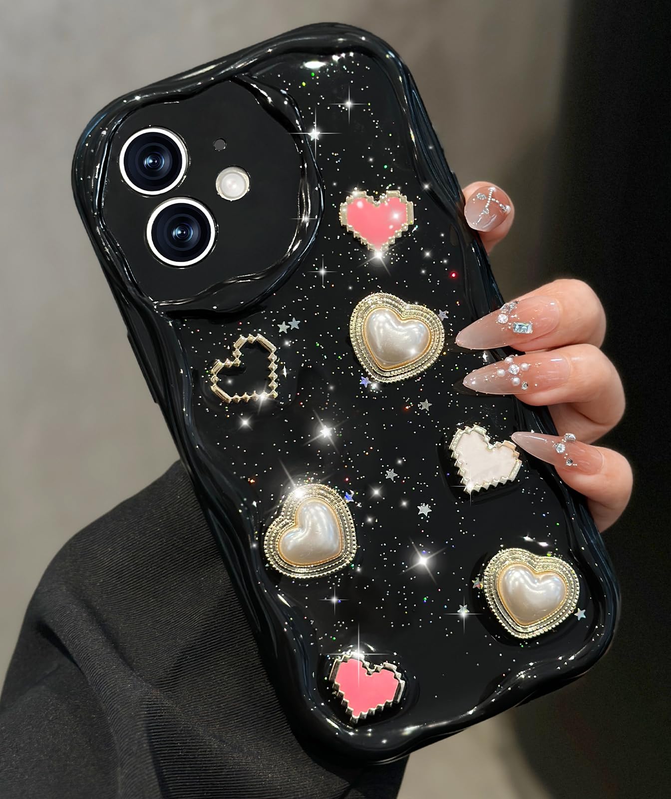 Toycamp for iPhone 11 Case Cute - Women Girly Girls Glitter Phone Cover 11 Kawaii Sparkle Bling Shine Aesthetic Pretty Unique Wa