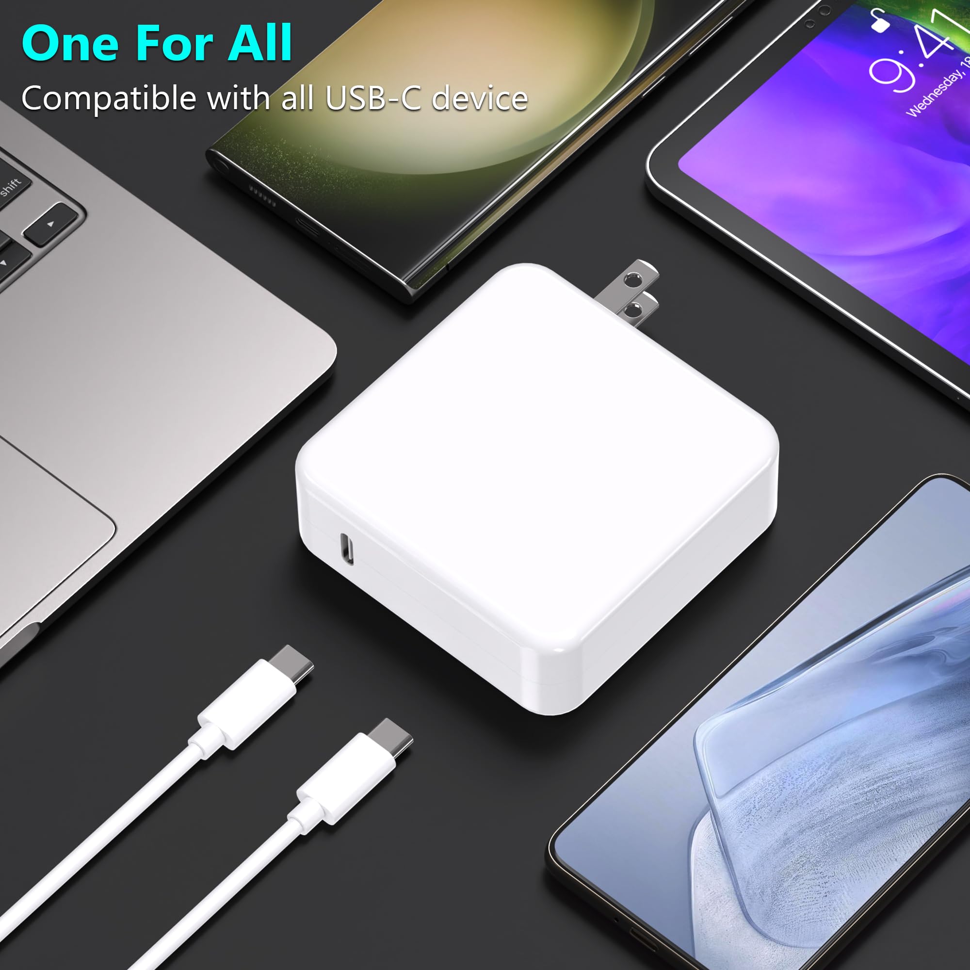 AYKLCZUU 100W USB C Charger - Fast Charging Power Adapter for MacBook Air/Pro 13-16 Inch, iPad Pro 2018-2021, Model SM100