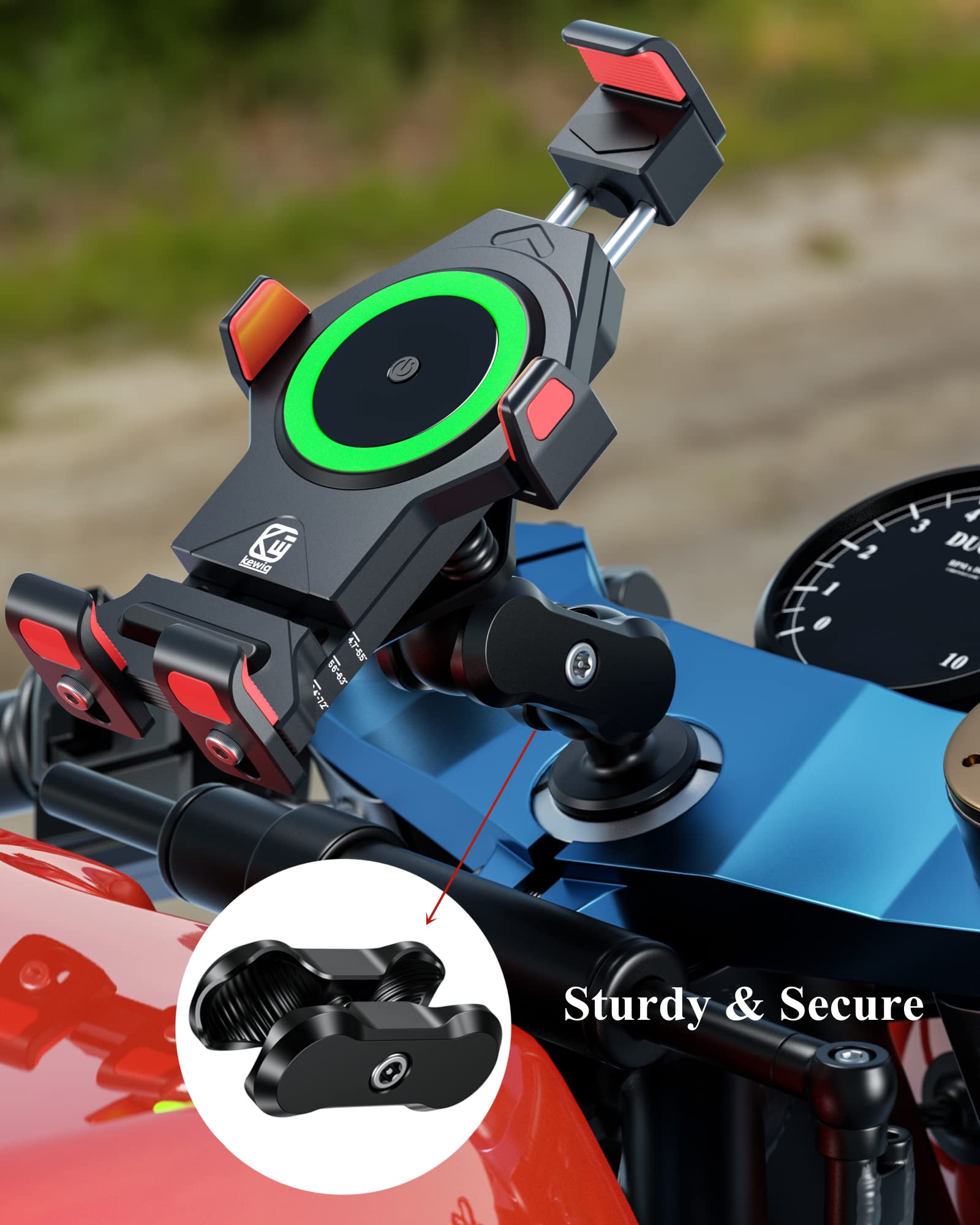 Brcovan Aluminum Alloy Anti Theft Double Socket Arm Compatible With Ram Mounts B Size 1'' Ball Components & Bike Motorcycle Phone Mount Holder With 1'' Ball Adapter