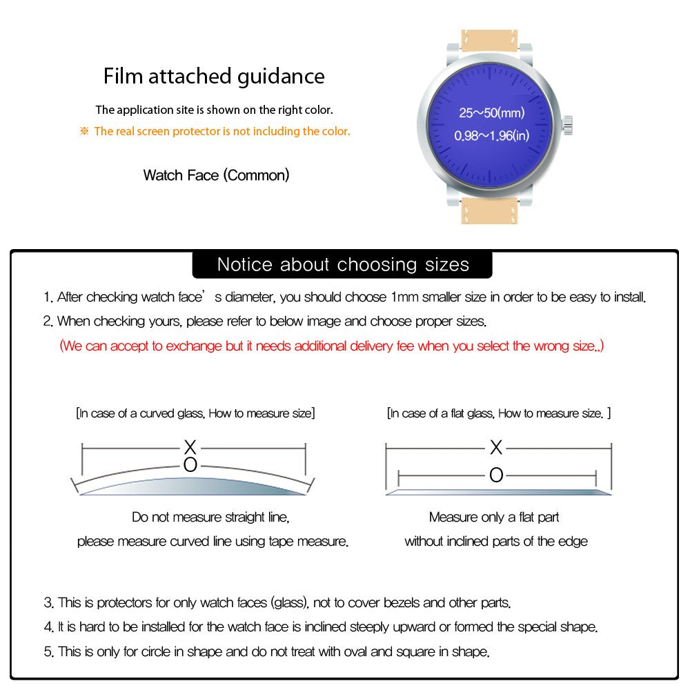 Healingshield Watch Face Protector Guard [Front 3Pcs] (35Mm(1.38In))