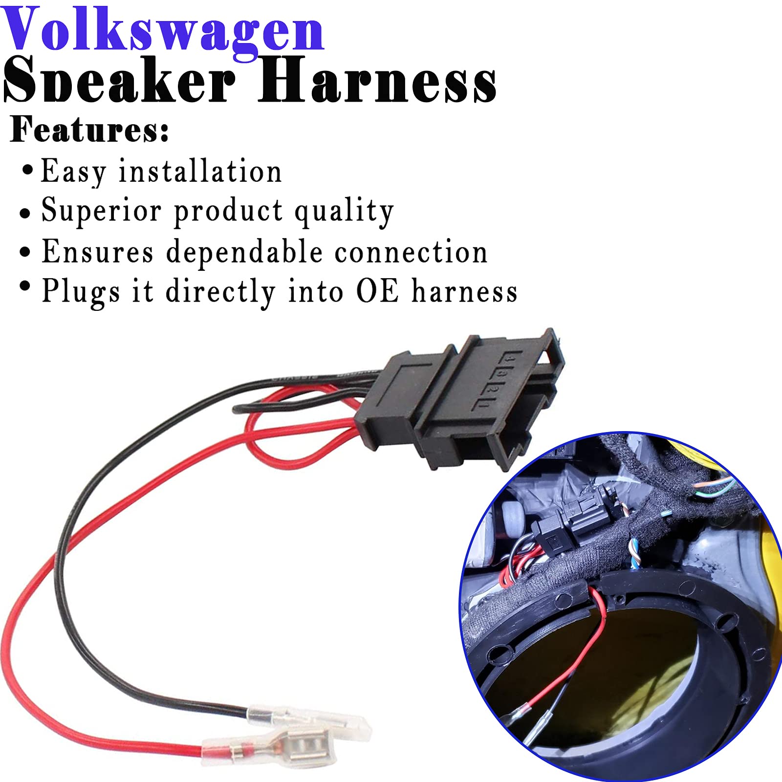 2 Pack Speaker Wire Harness Adapter Replacement For Volkswagen Speaker Harness Vw Jetta Gli Gti Beetle Golf Passat Polo Car Speaker Connector Harness Adapter