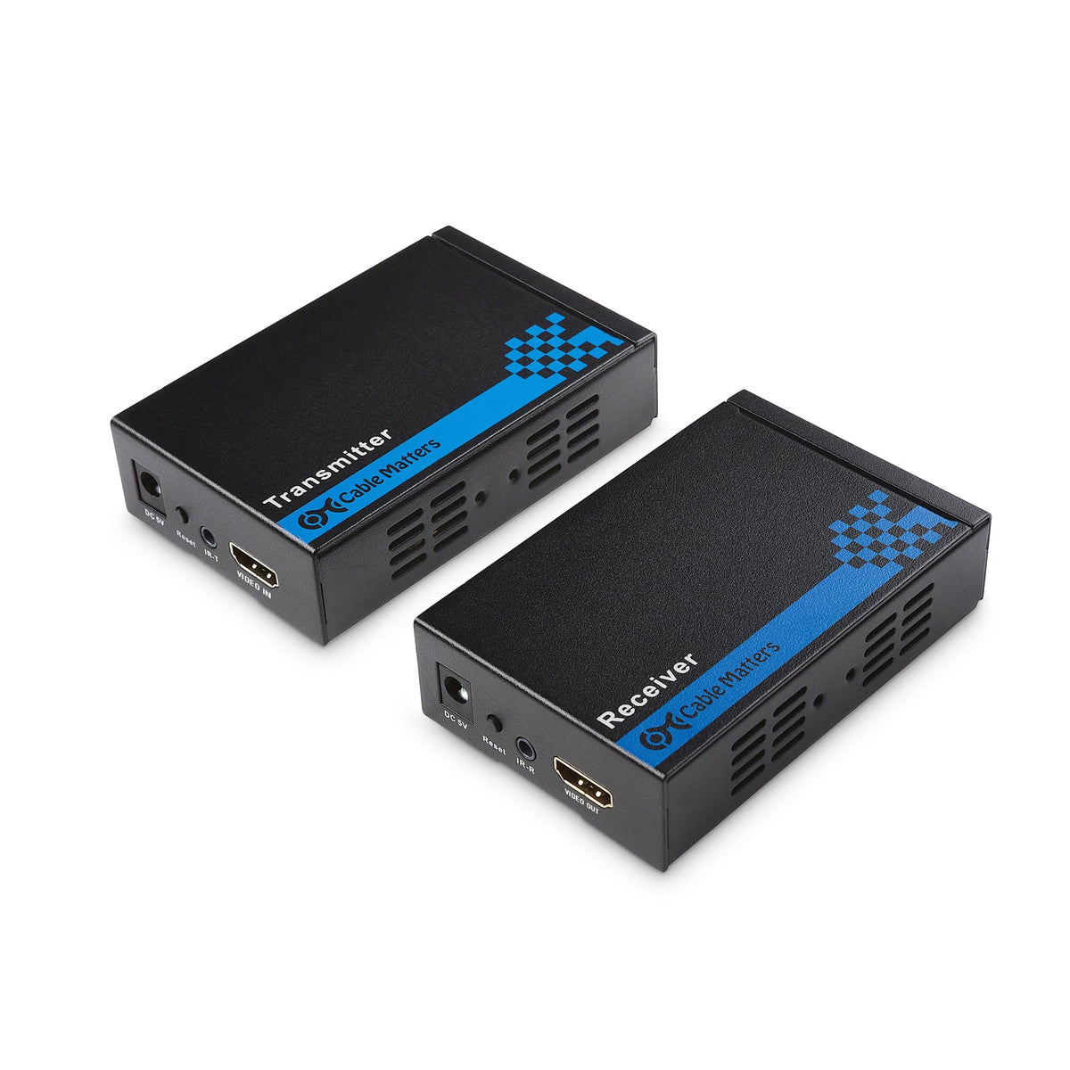Cable Matters Wall Mount HDMI Extender with TCP/IP   Up to 300 Feet, 1080P, 1 to Many Setup, HDMI Over Ethernet Extender (Model: 103002)