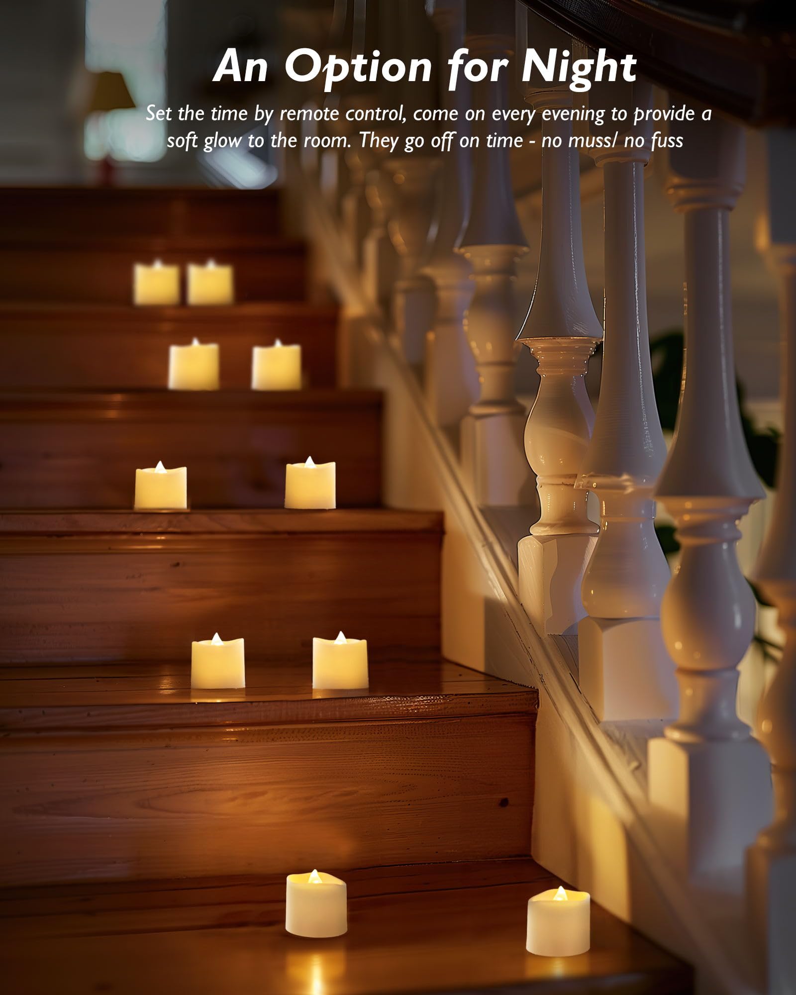 Homemory 12Pack 400+Hour Remote Control Flameless Candles, 2/4/6/8H Timer Led Votive Candles, Battery Operated Tea Lights For We