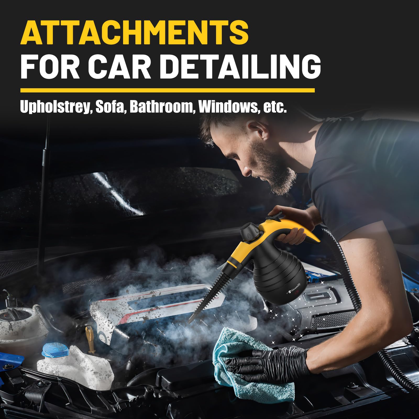 Pressurized Handheld Steam Cleaner With 10Pcs Accessories & Safety Lock, Multi-Purpose & Powerful Portable Steamer For Cleaning,