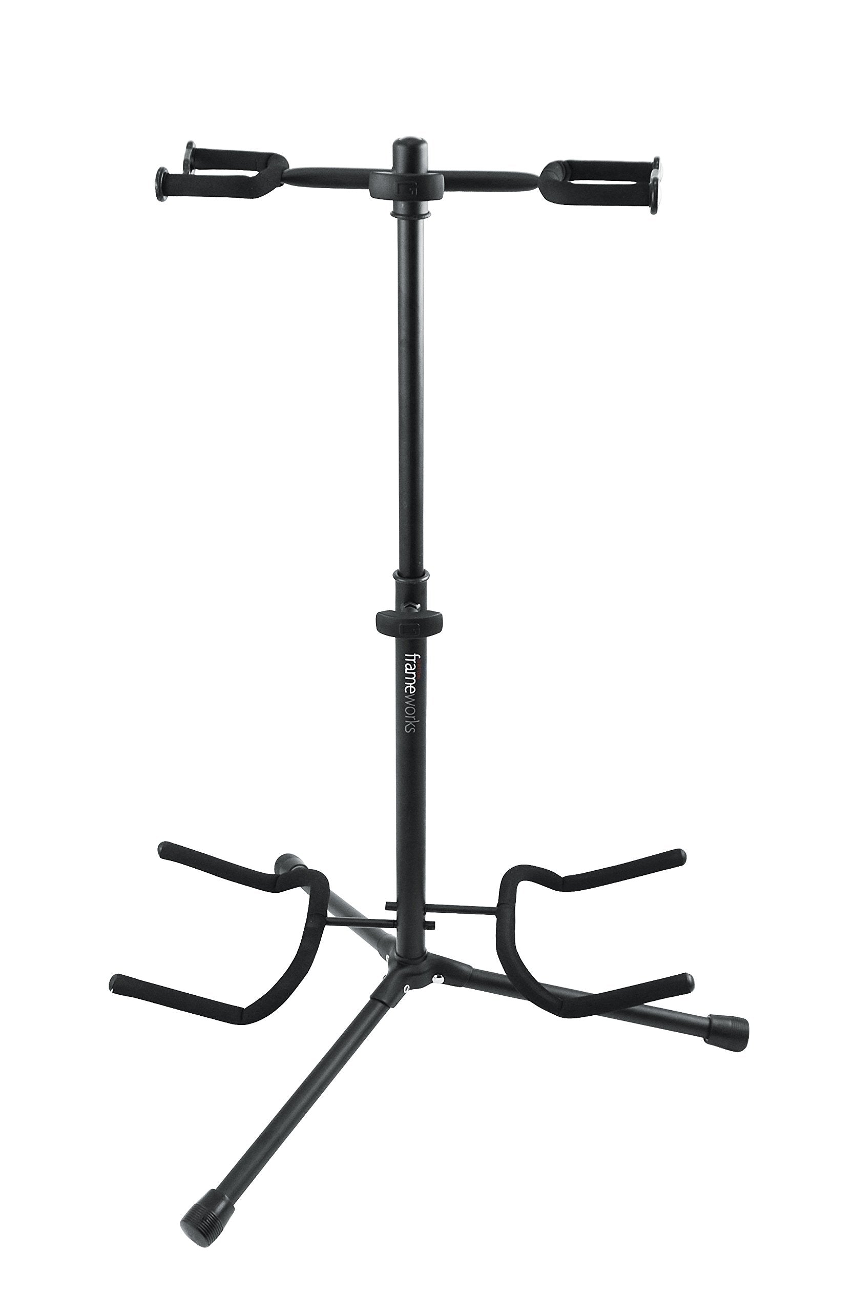 Gator Frameworks Adjustable Double Stand Holds Two Electric Or Acoustic Guitars (Gfw Gtr 2000)