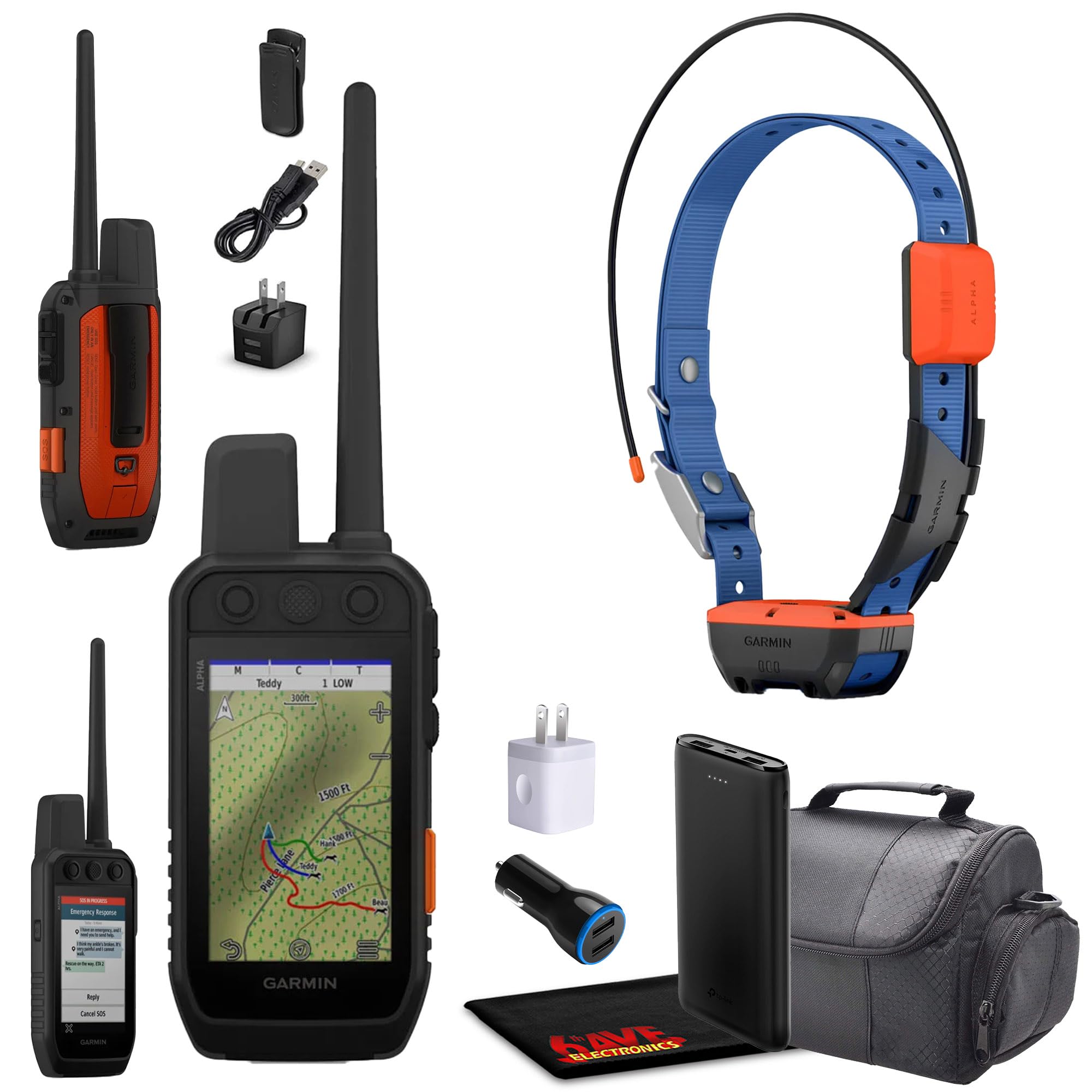 Garmin Alpha 300I Handheld Advanced Dog Tracker & Training System With Inreach Technology Bundle With Garmin Dog Collar Alpha T2