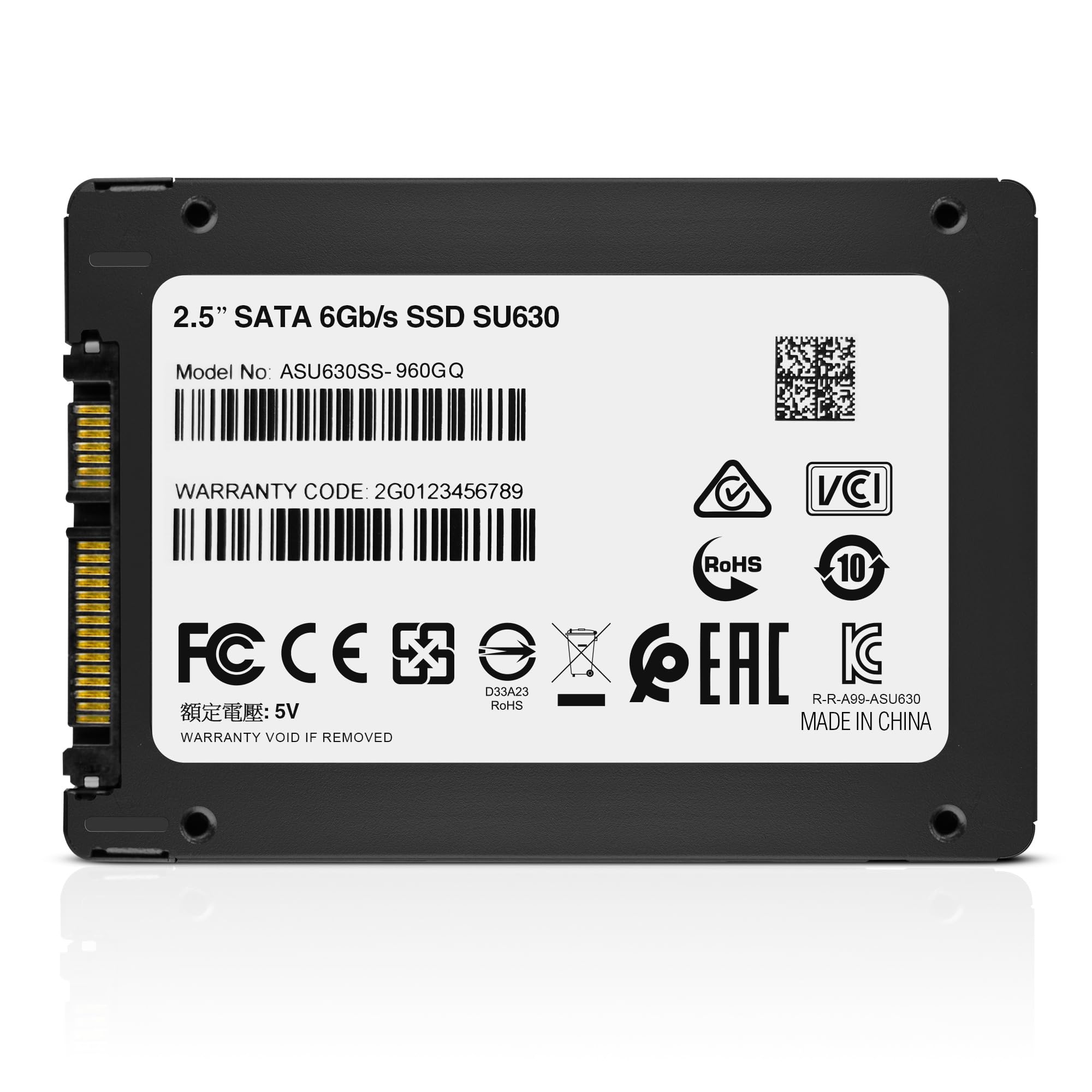 Adata Asu630Ss-960Gq-R 2.5 Inch Internal Ssd, 960 Gb, Su630 Series, 3D Nand Qlc, Smi Controller, 0.3 Inches (7 Mm)