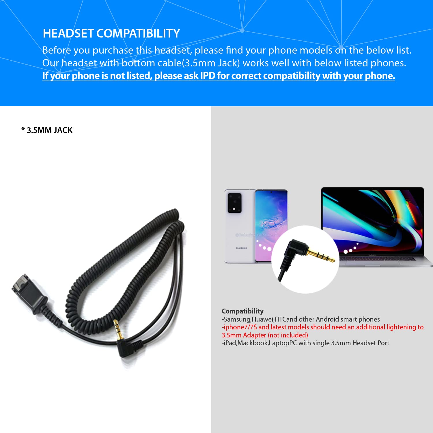 Ipd Iph 160 Headset With Noise Cancelling Microphone And 3.5Mm Jack (4 Poles) For For Android Cell Phones,Laptop,Tablet,Apple Ma