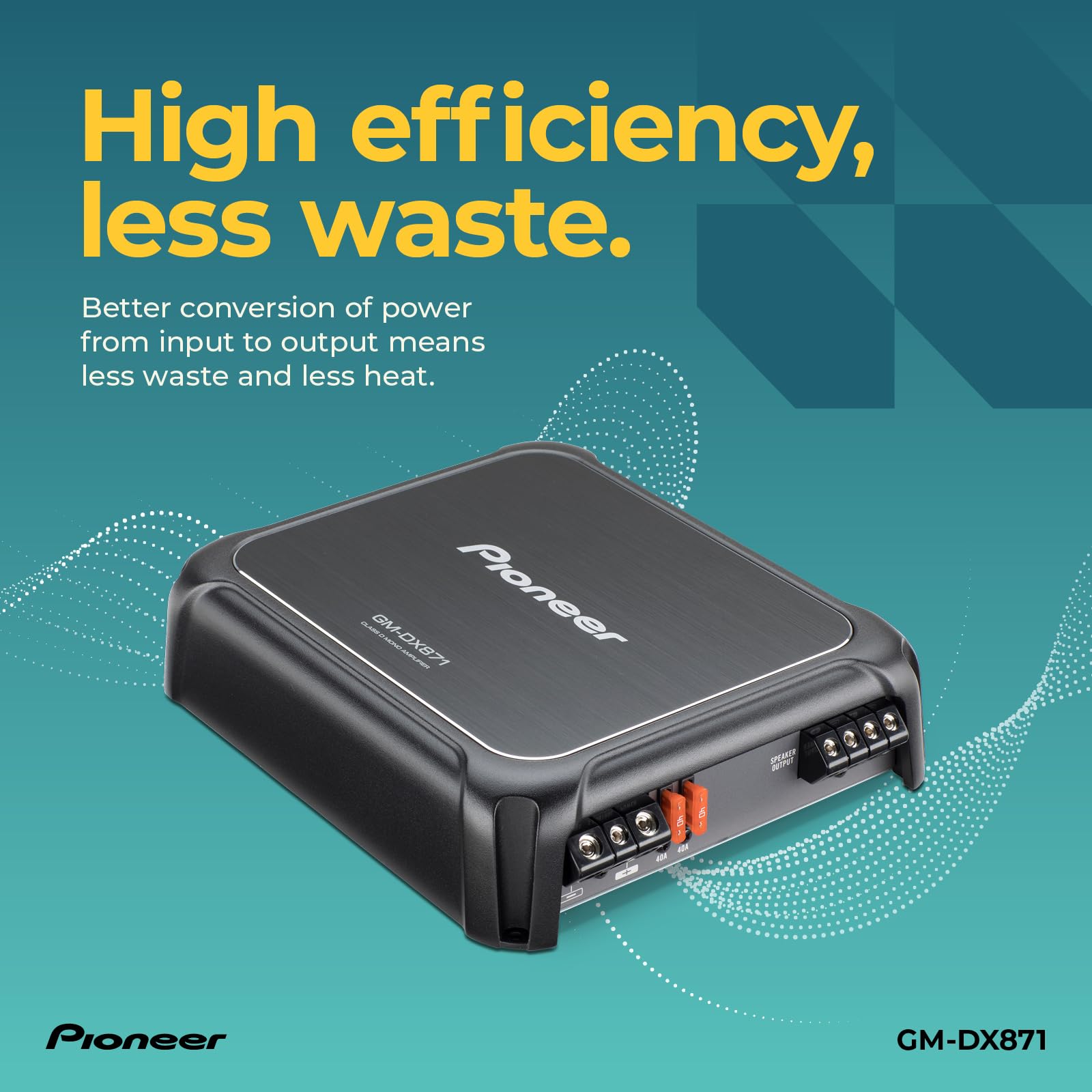 Pioneer Gm-Dx871 - Powerhouse Amplifier With 1,600 Watts, Class-D Technology, 1-Channel, Variable Low-Pass Filter, Compact Desig