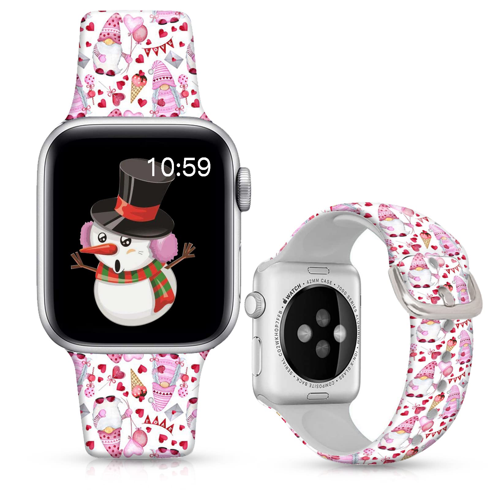 Doo Uc Holiday Decor Watch Bands Compatible For Apple Watch 38Mm 40Mm 41Mm Iwatch Se Series 8 7 6 5 4 3 2 1, Pink Christmas Soft